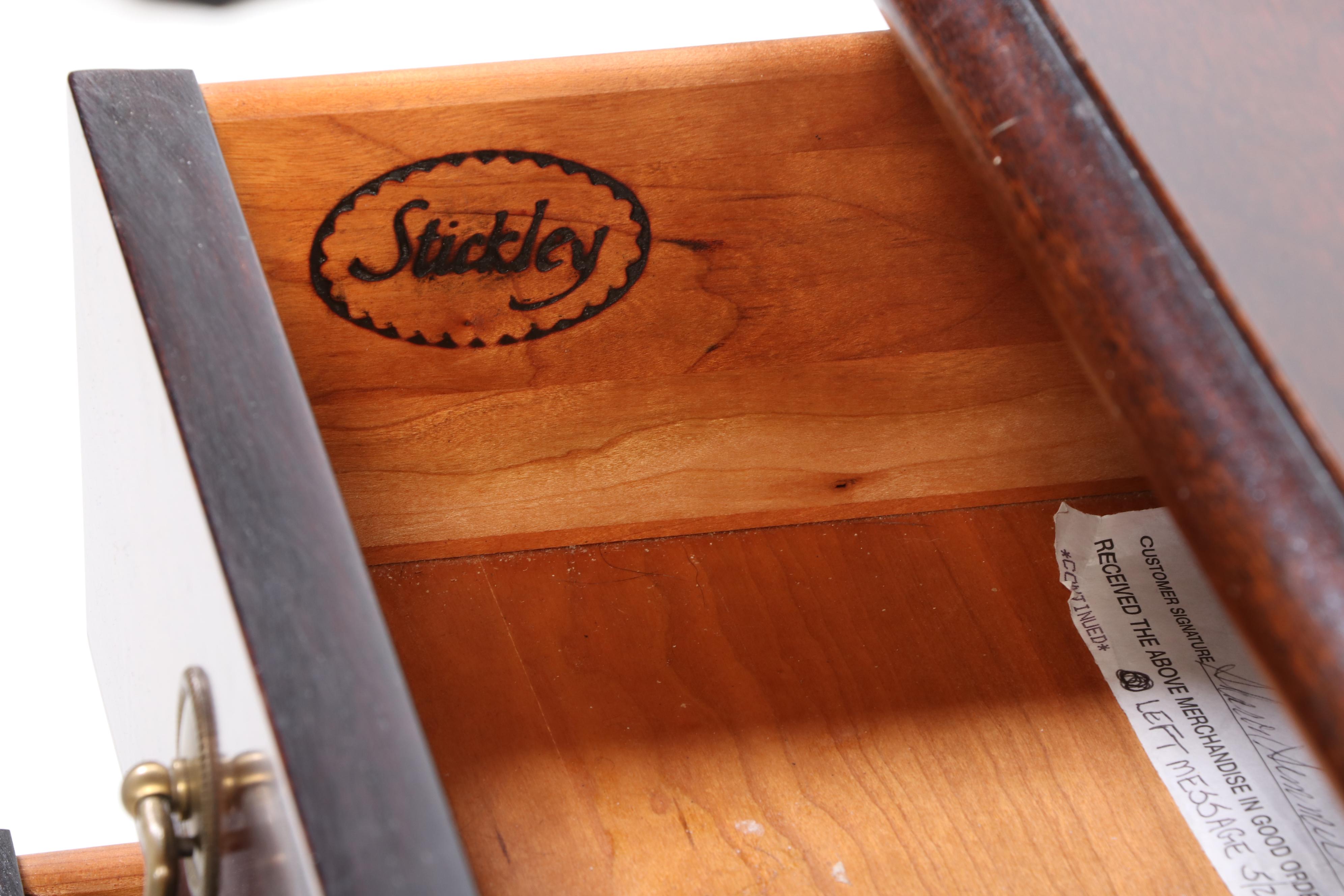 Stickley Chippendale Style Mahogany Dresser with Trifold Mirror