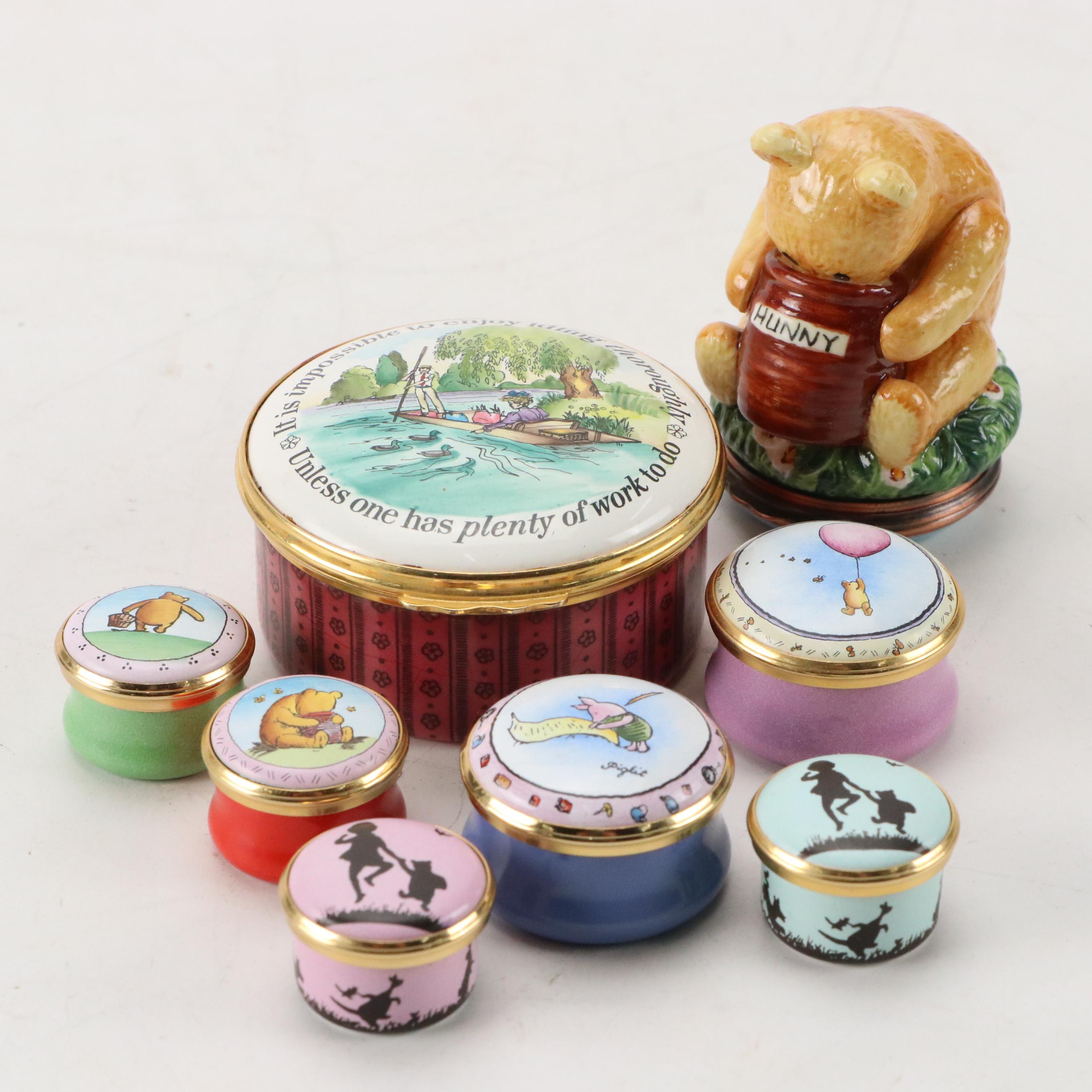 Halcyon Days Winnie the Pooh Bonbonnière and More Winnie the Pooh Enamel Boxes