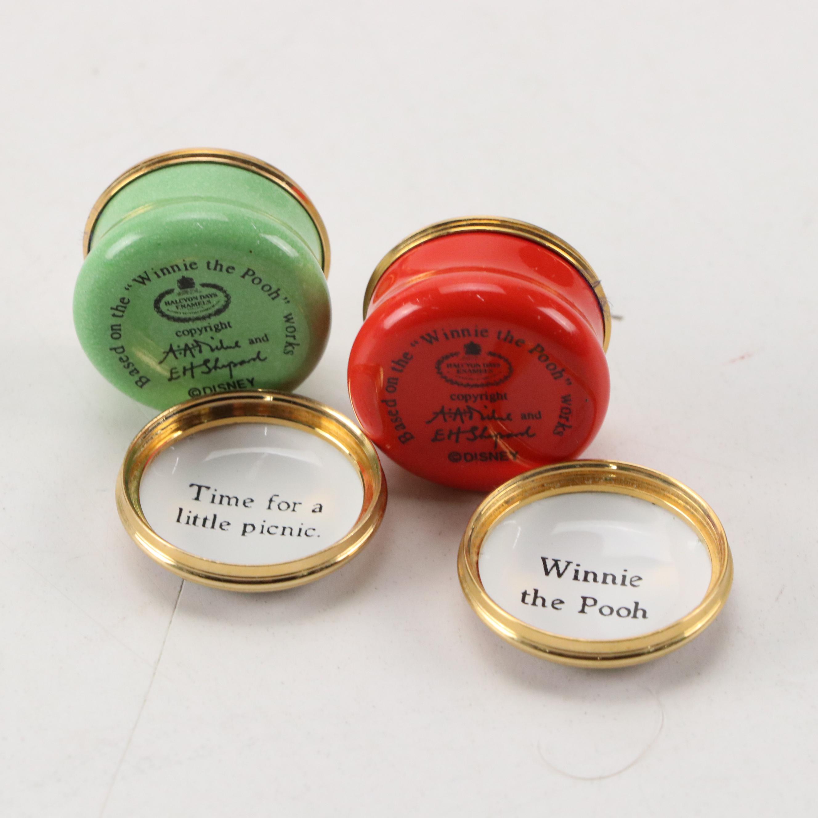 Halcyon Days Winnie the Pooh Bonbonnière and More Winnie the Pooh Enamel Boxes
