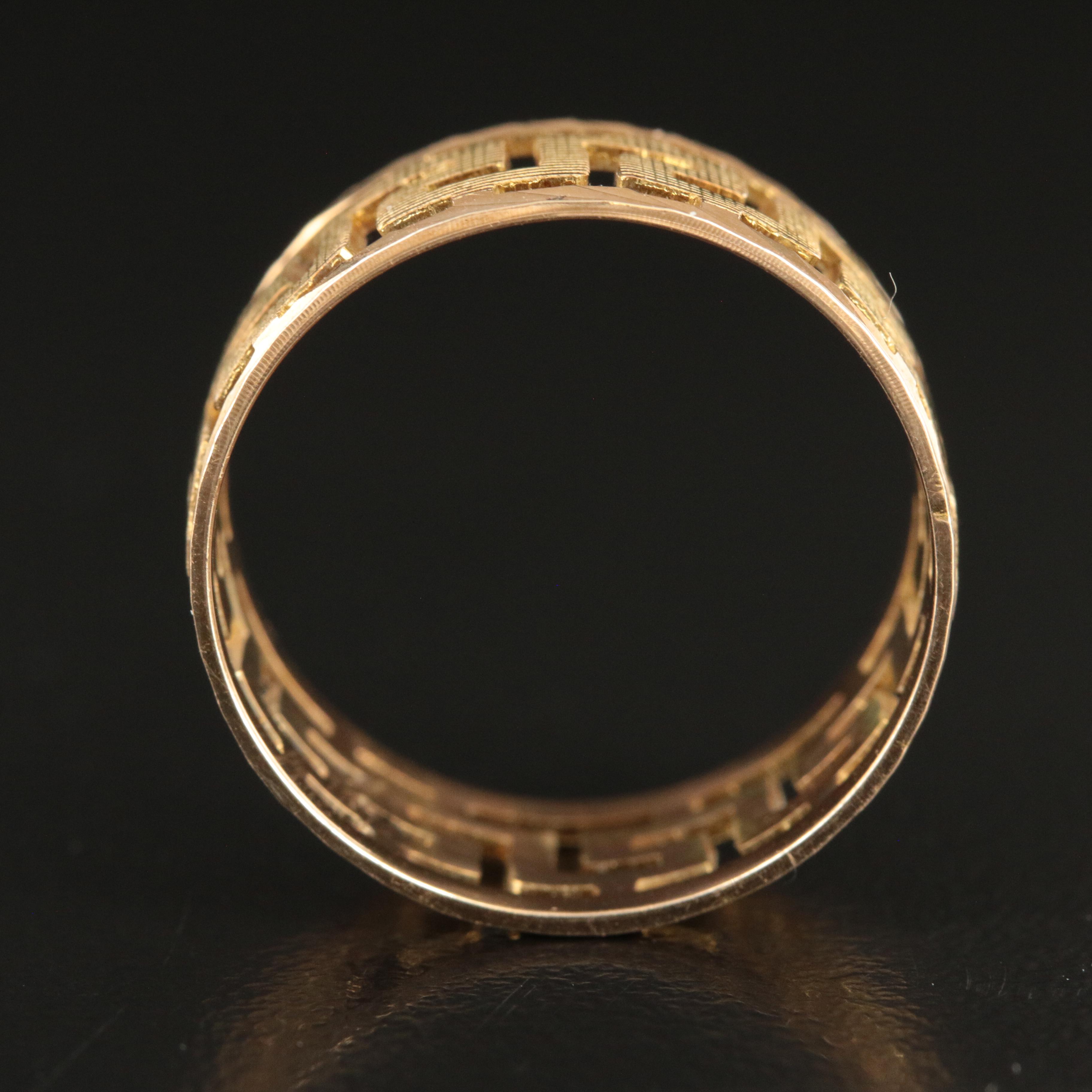 14K Greek Key Band