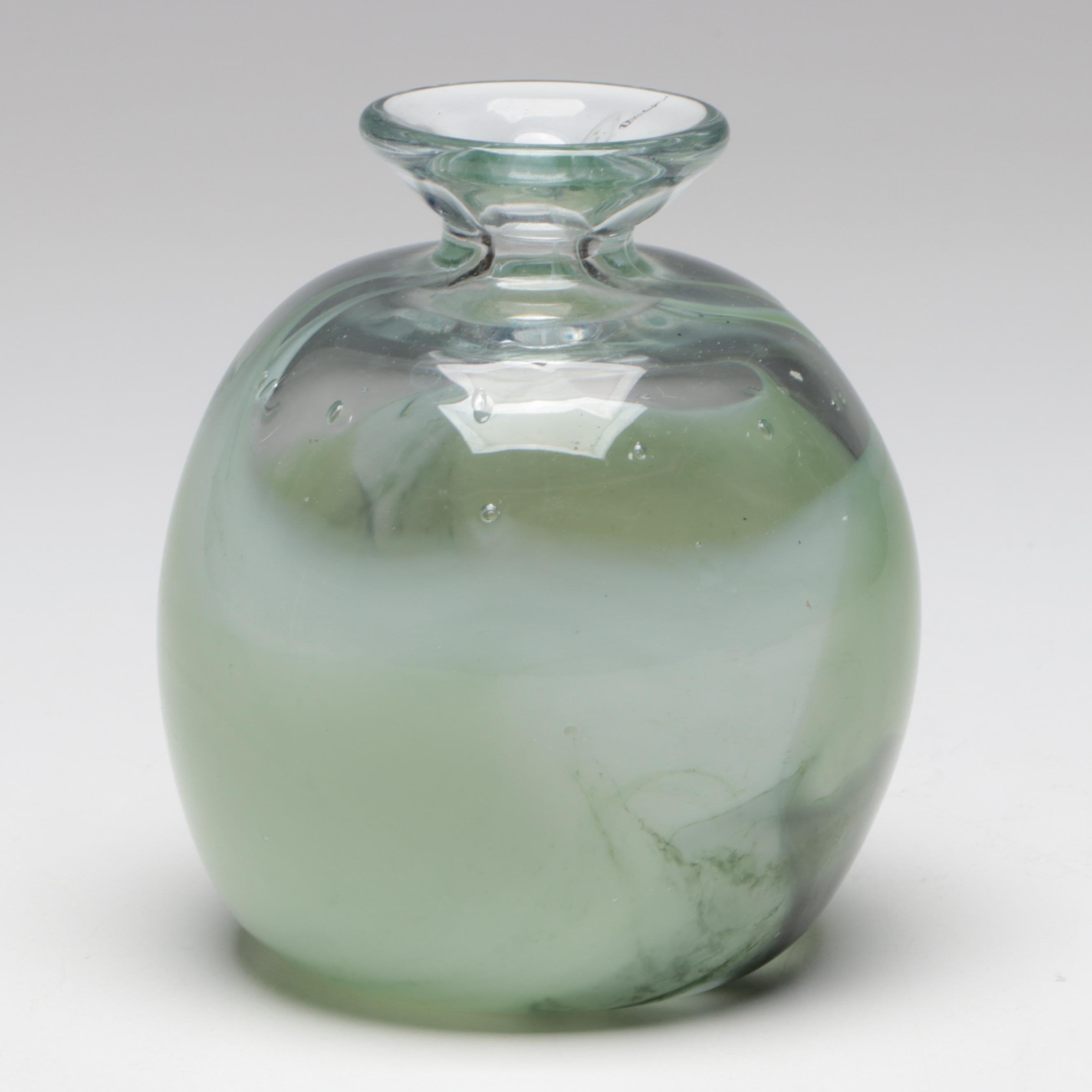 Robert Lee Fritz Art Glass Bud Vase, 1979