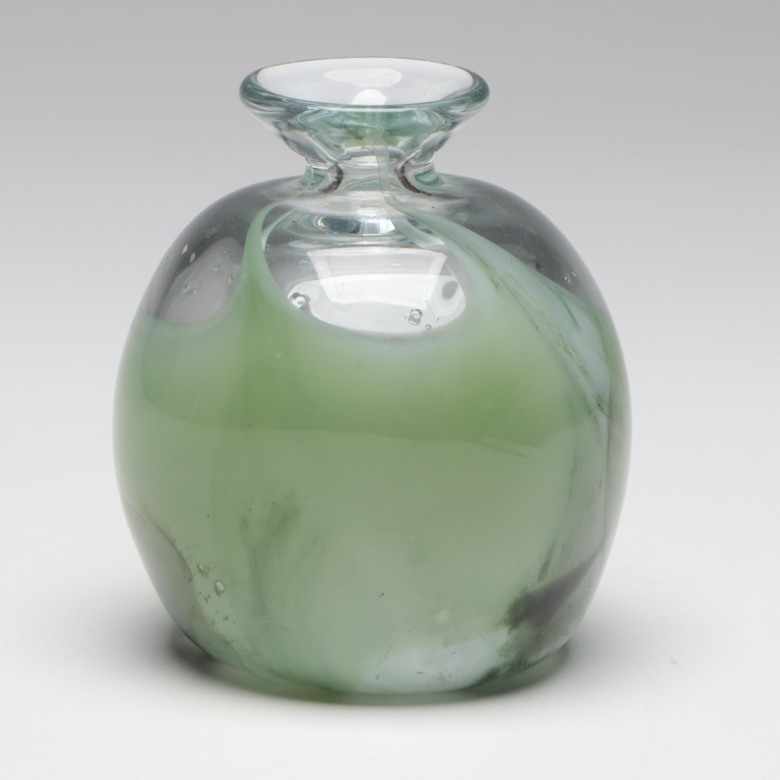 Robert Lee Fritz Art Glass Bud Vase, 1979