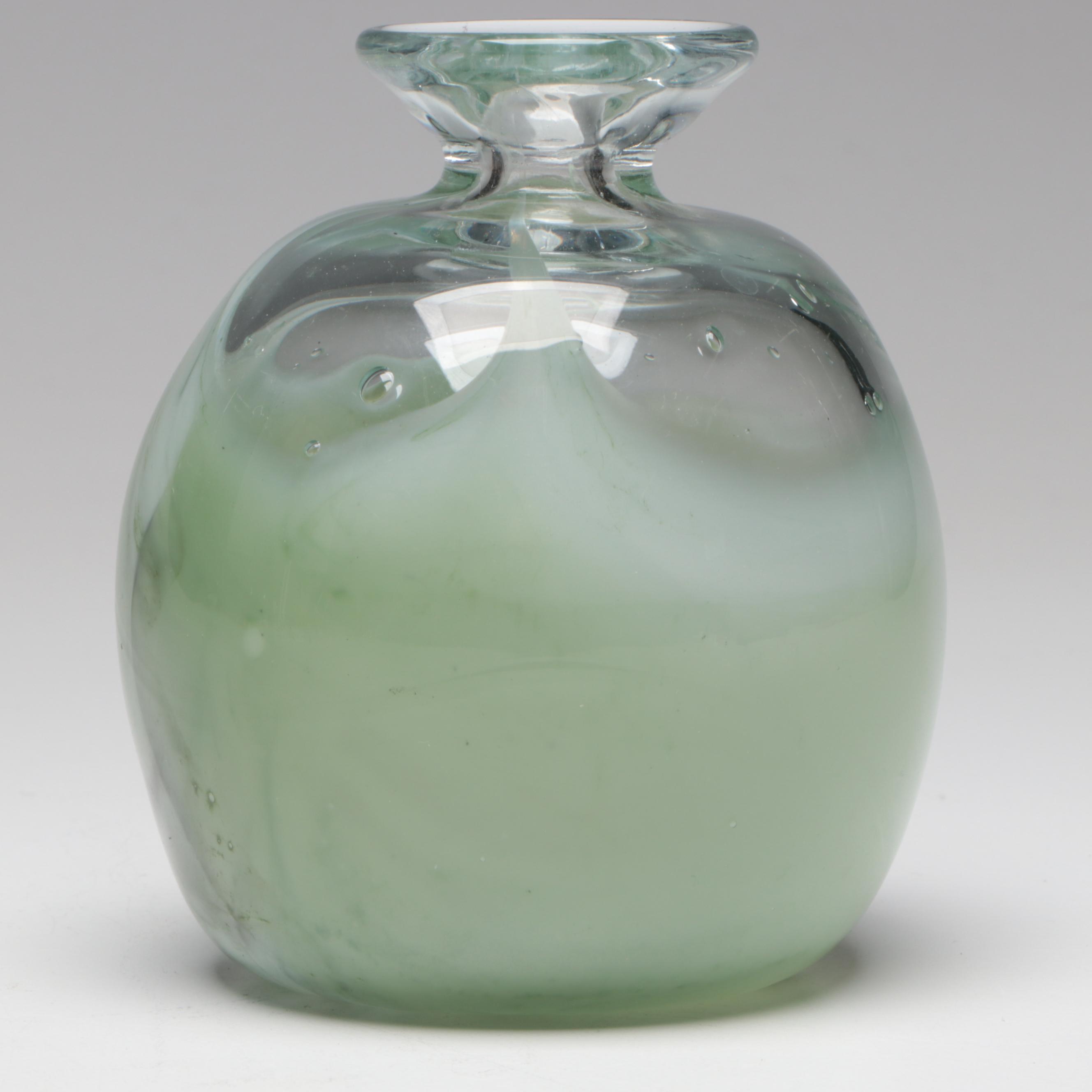 Robert Lee Fritz Art Glass Bud Vase, 1979