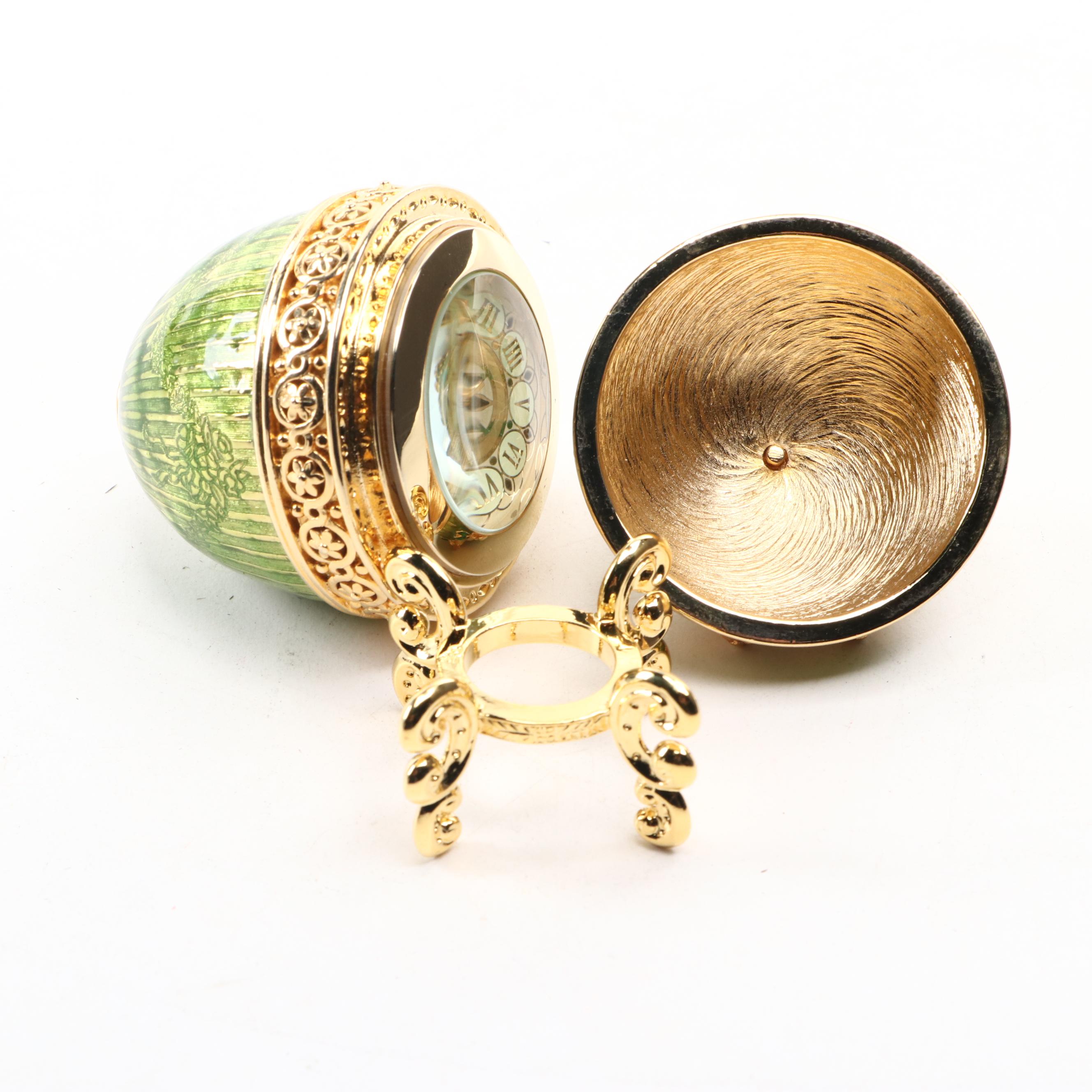 Joan Rivers Guilloché Imperial Treasures III Hidden Timepiece Egg