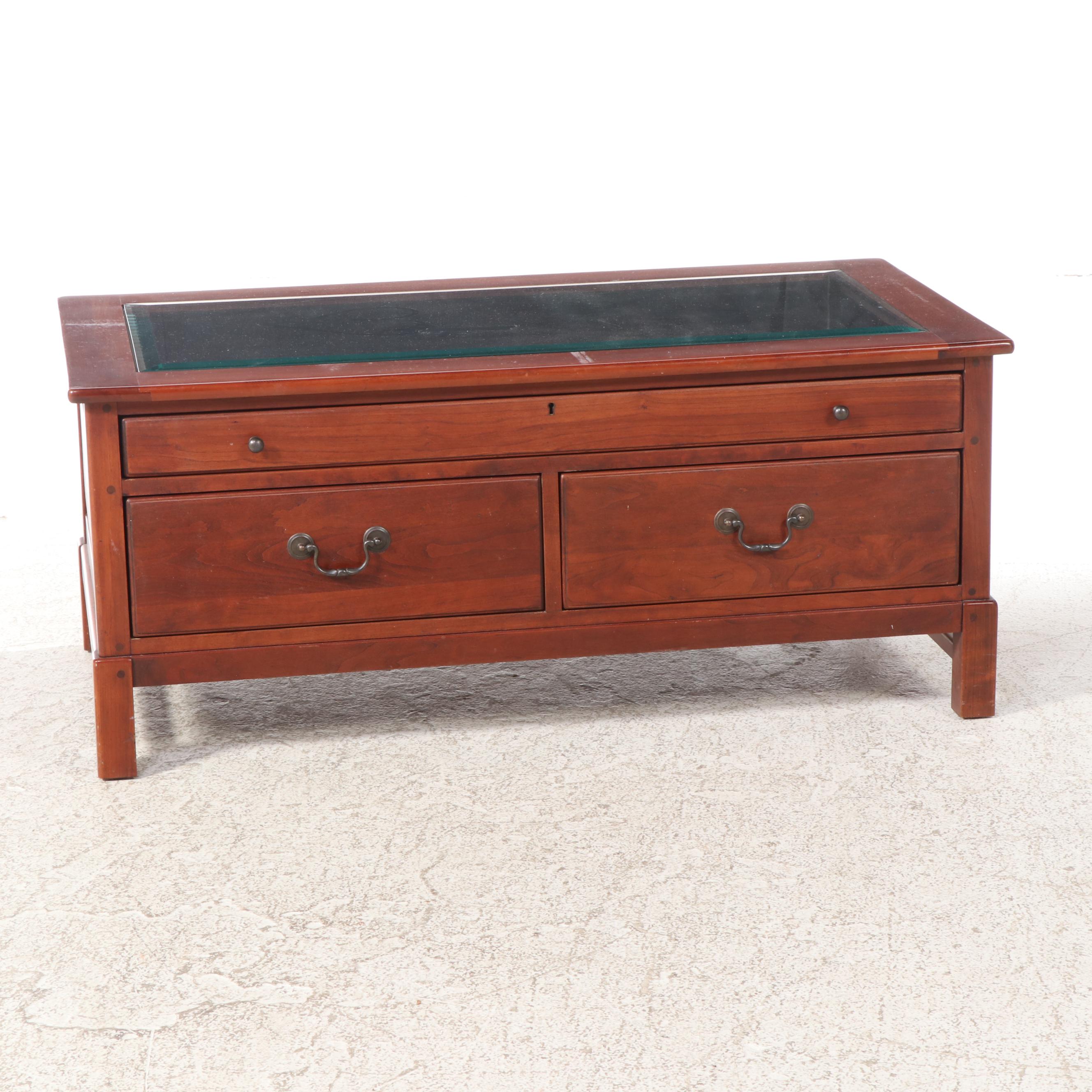 Lexington Furniture Cherrywood and Glass Display Coffee Table