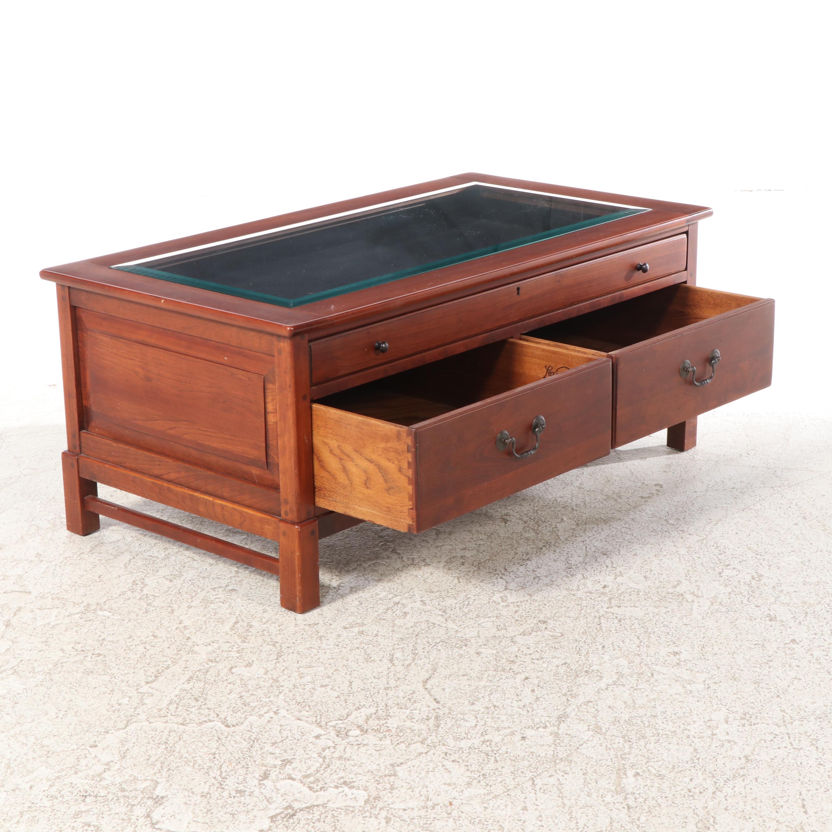 Lexington Furniture Cherrywood and Glass Display Coffee Table