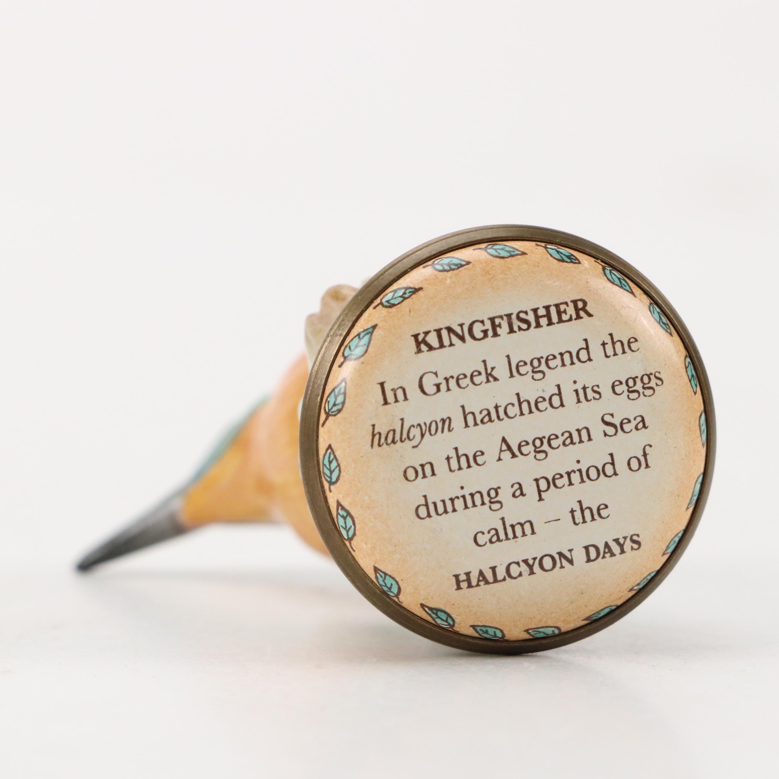 Halcyon Days Kingfisher and Thrush Nest Enamel Boxes, Late 20th C.