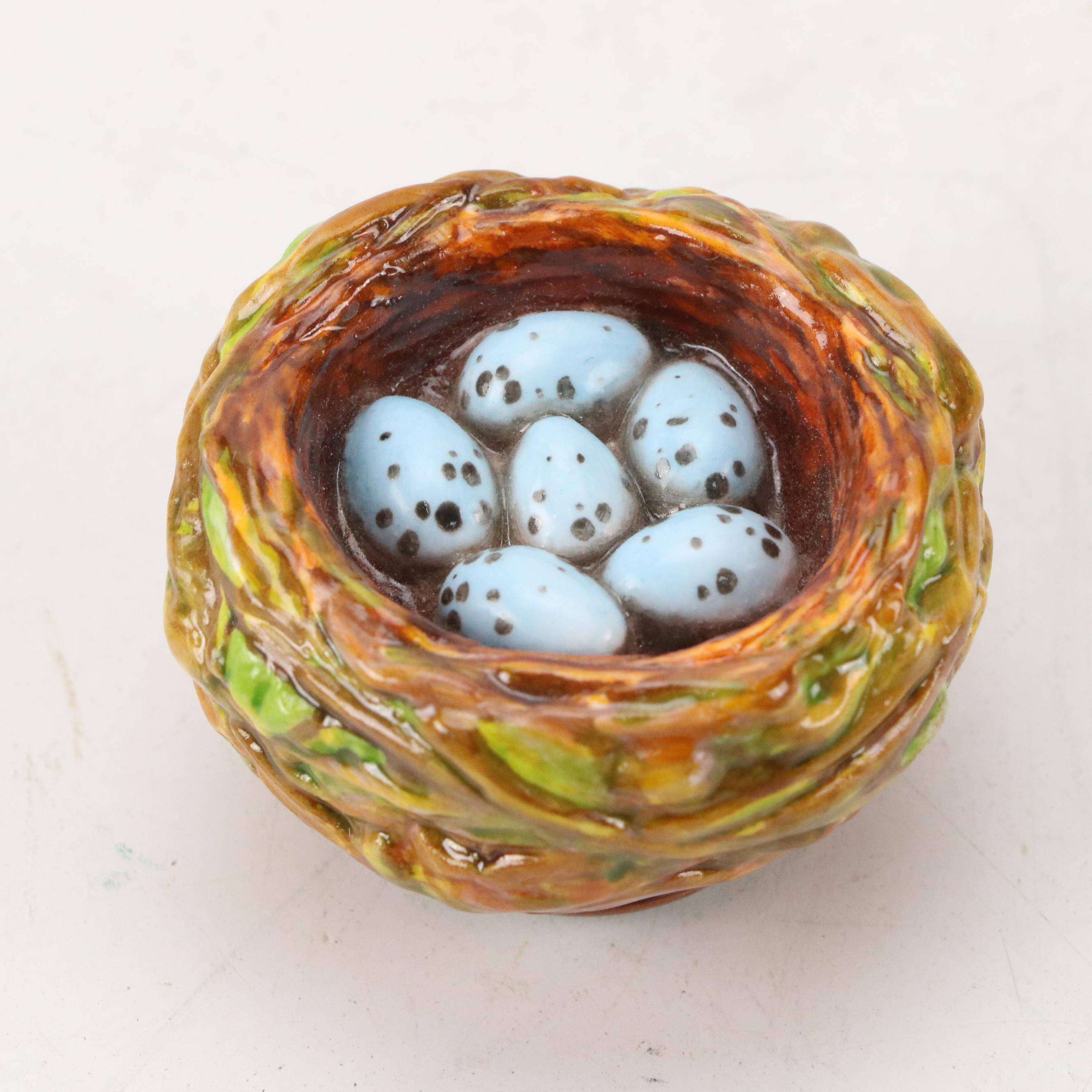 Halcyon Days Kingfisher and Thrush Nest Enamel Boxes, Late 20th C.