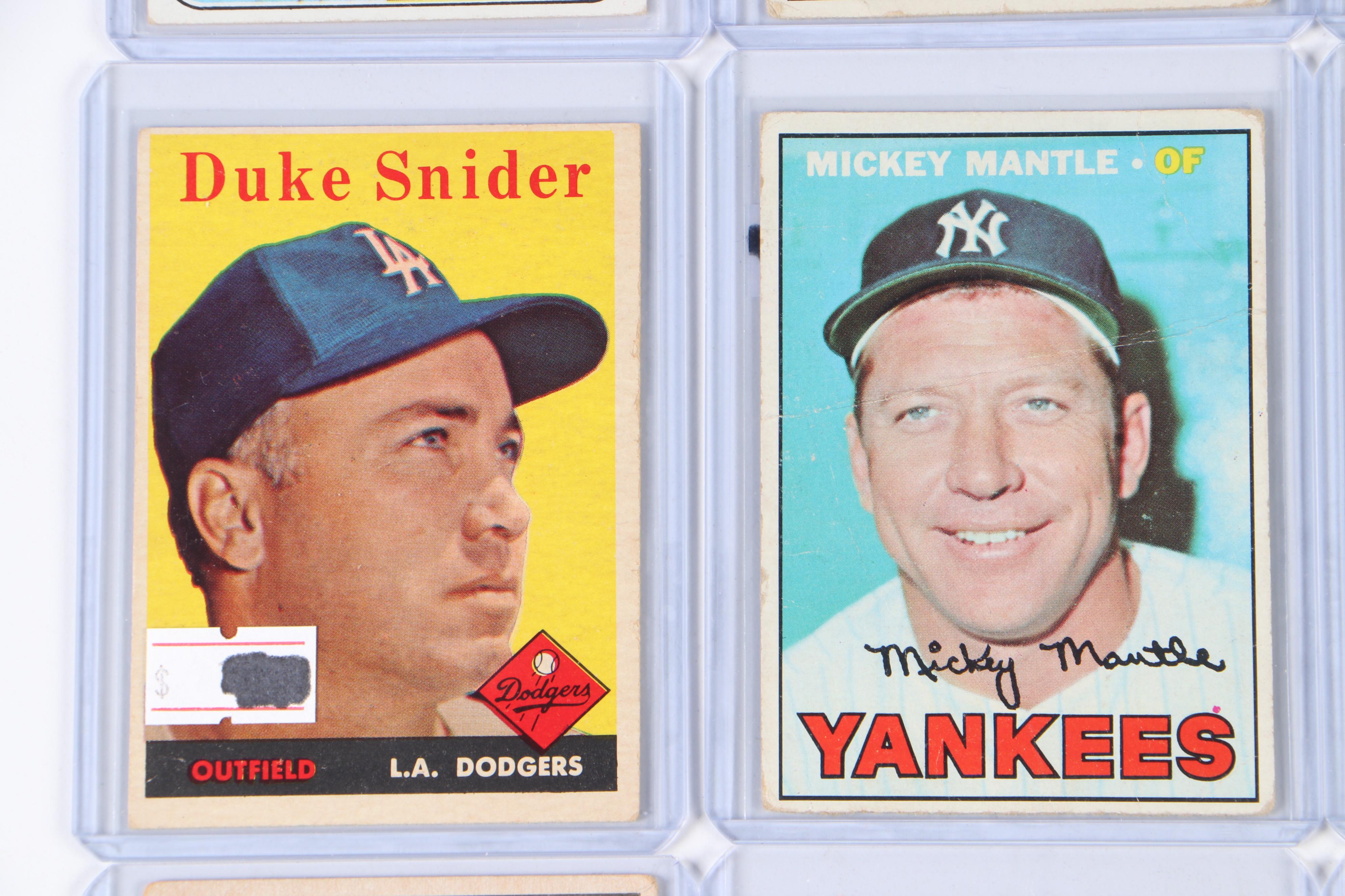 Topps Baseball Cards Featuring Mickey Mantle, Hank Aaron and More, 1950s–1970s