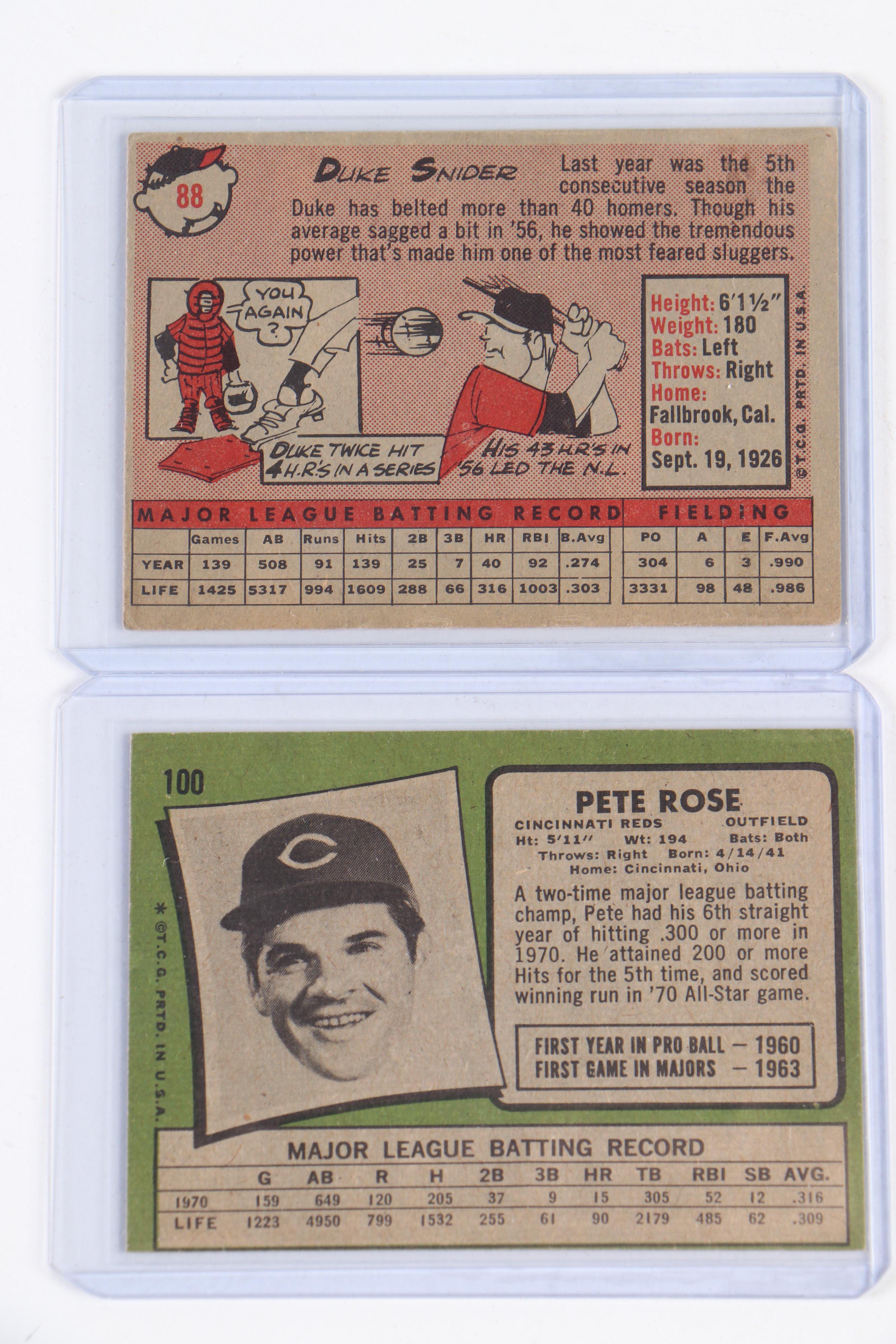 Topps Baseball Cards Featuring Mickey Mantle, Hank Aaron and More, 1950s–1970s