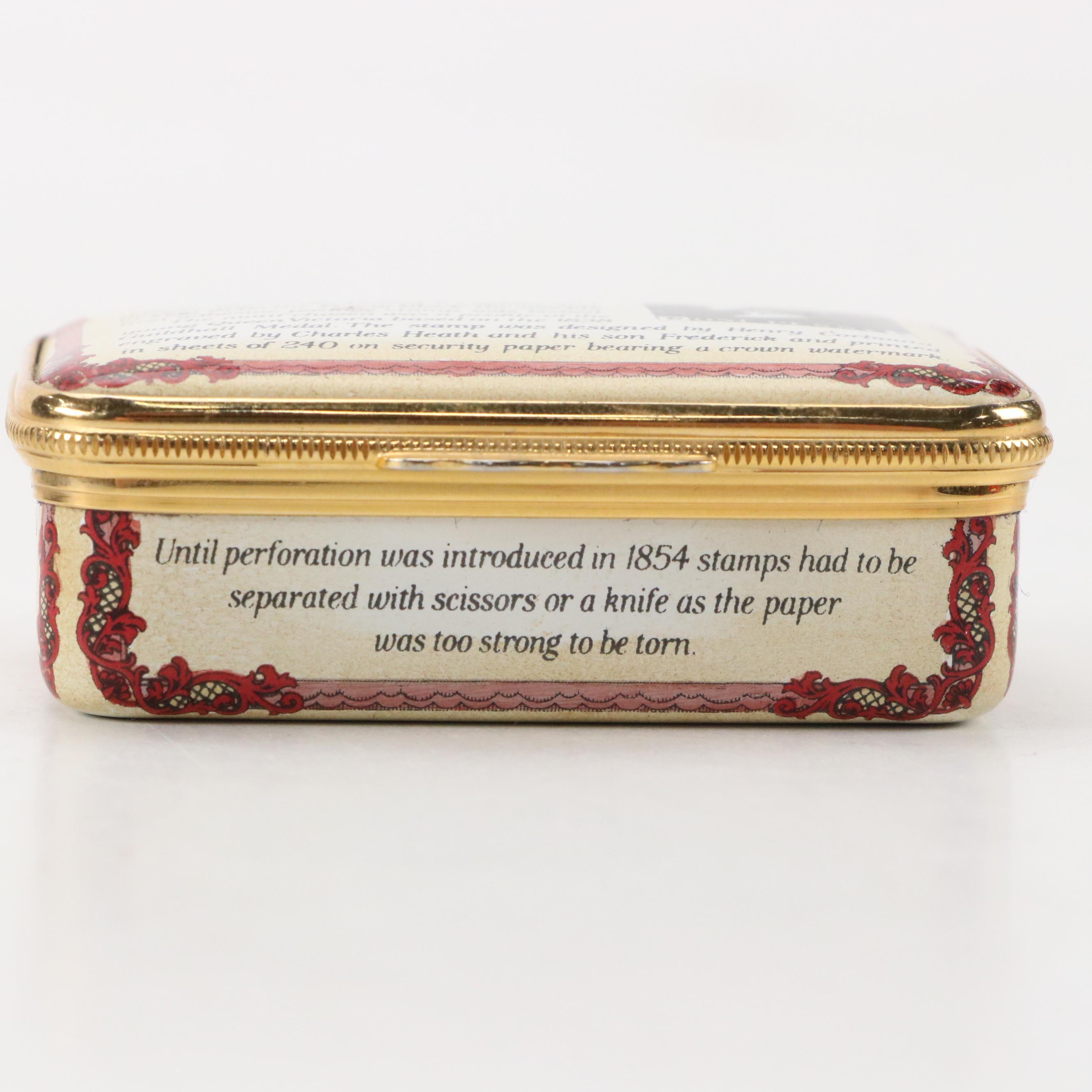 Halcyon Days Limited Edition Penny Black Stamp Enameled Box, 1990