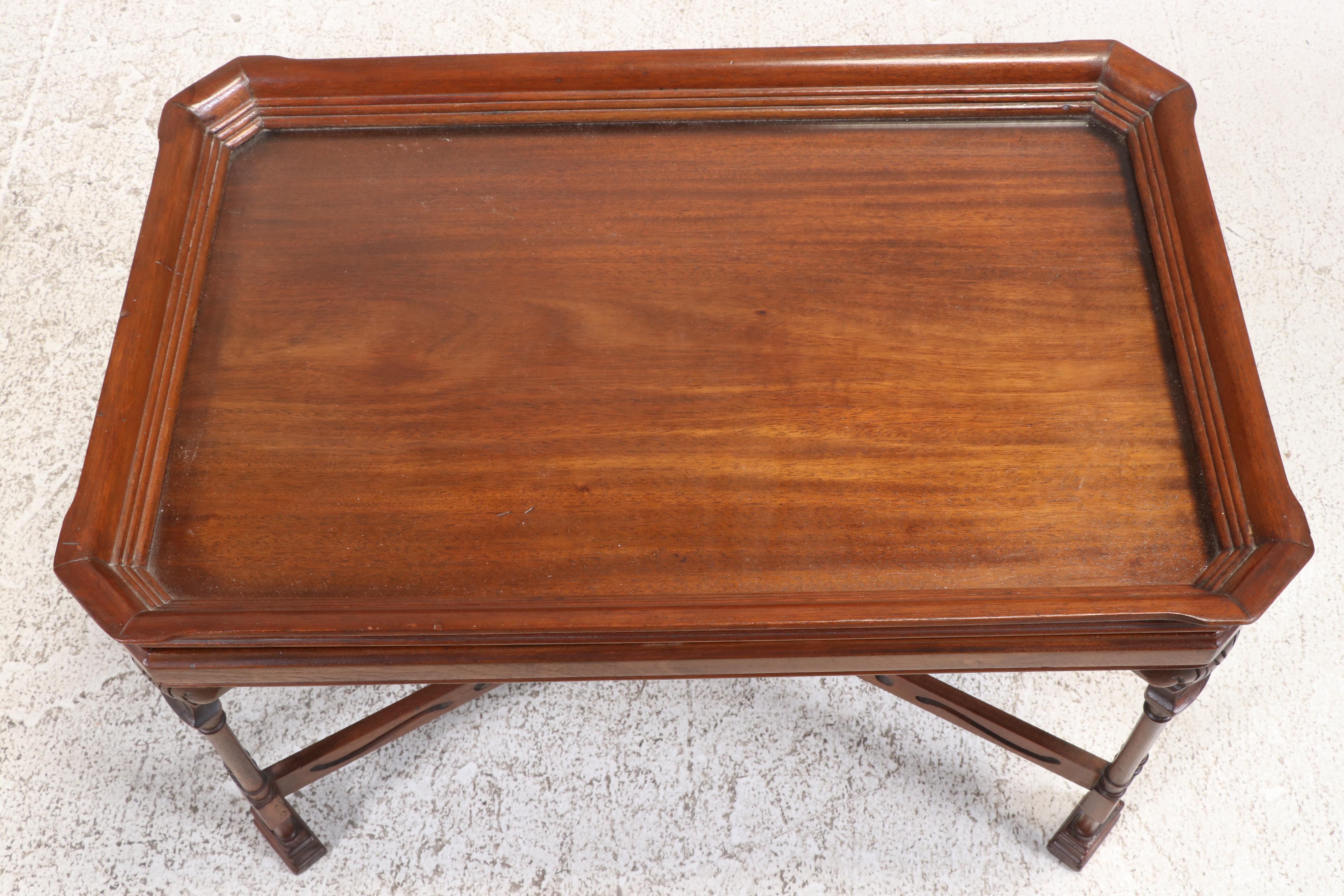 George III Style Mahogany and Glass Tray-Top Coffee Table, 20th Century