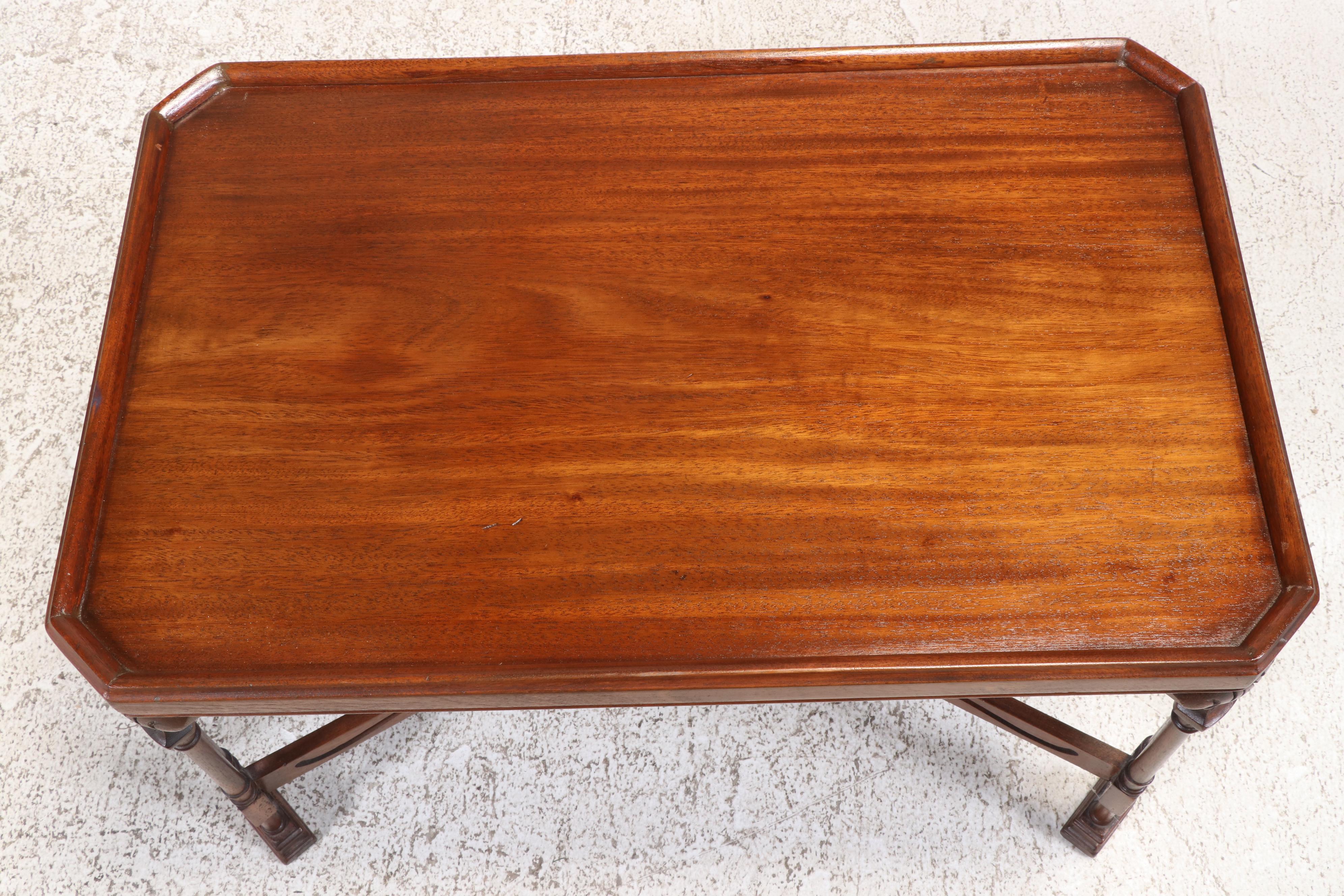 George III Style Mahogany and Glass Tray-Top Coffee Table, 20th Century