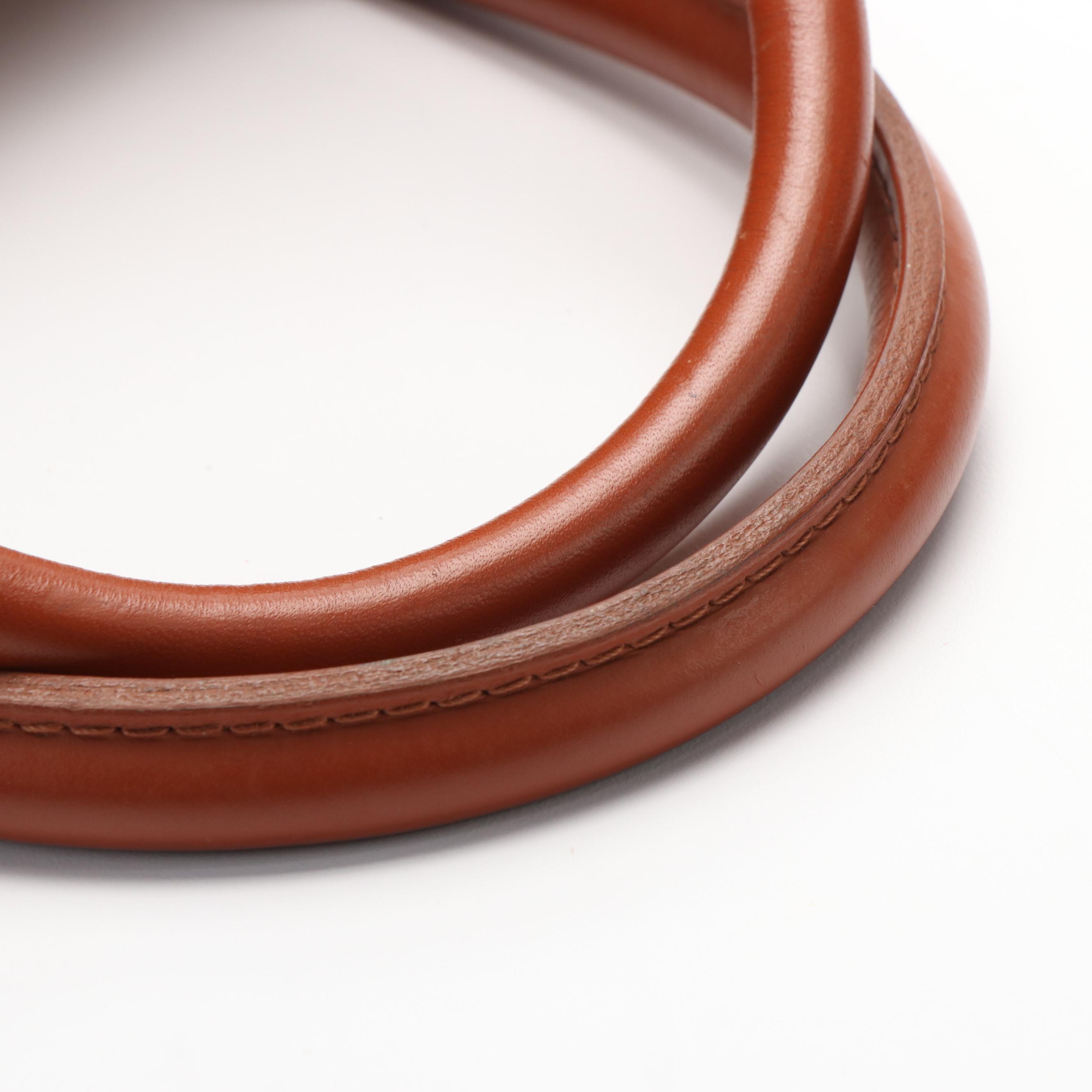 MCM Monogram Visetos Cognac Coated Canvas and Leather Boston Bag