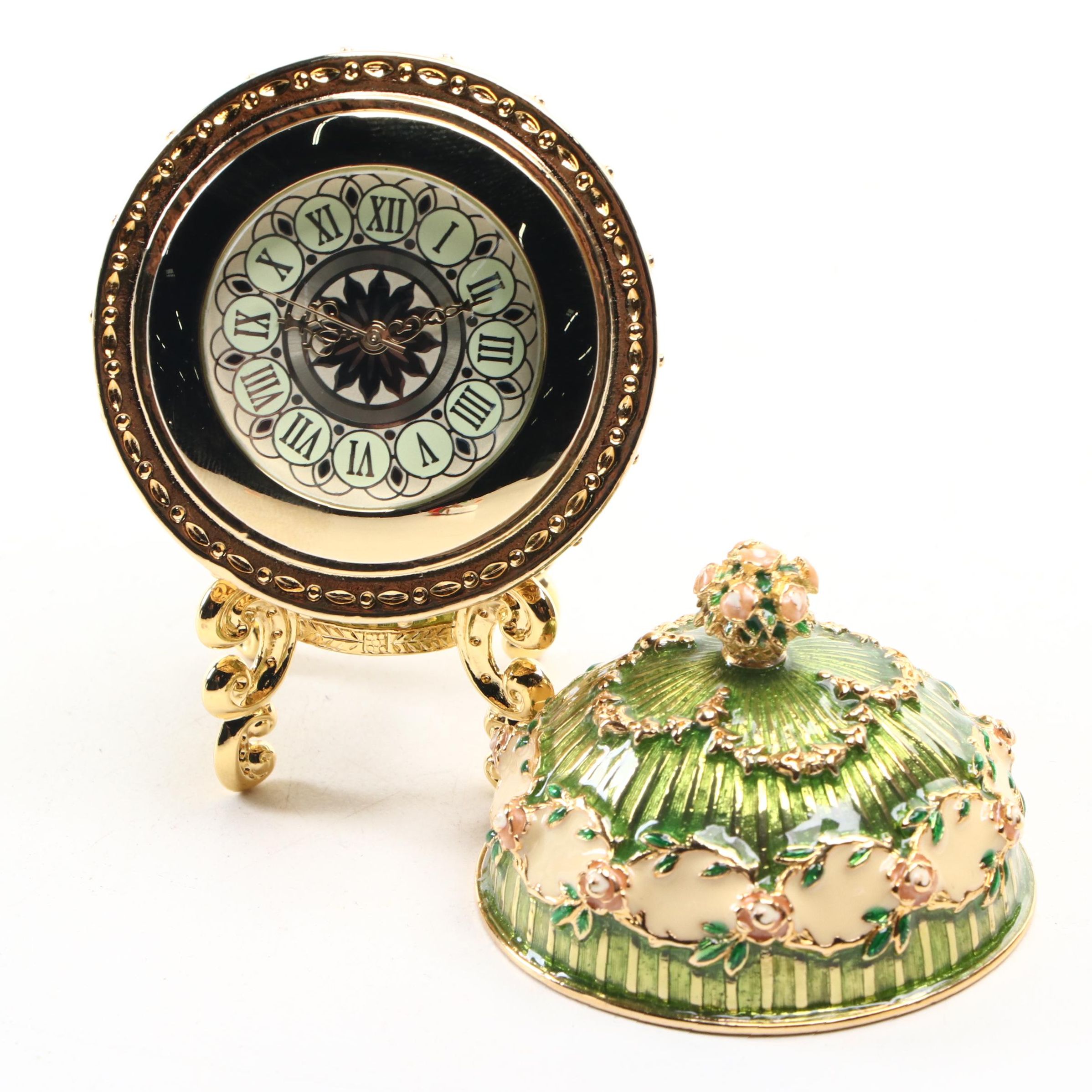 Joan Rivers Guilloché Imperial Treasures III Hidden Timepiece Egg