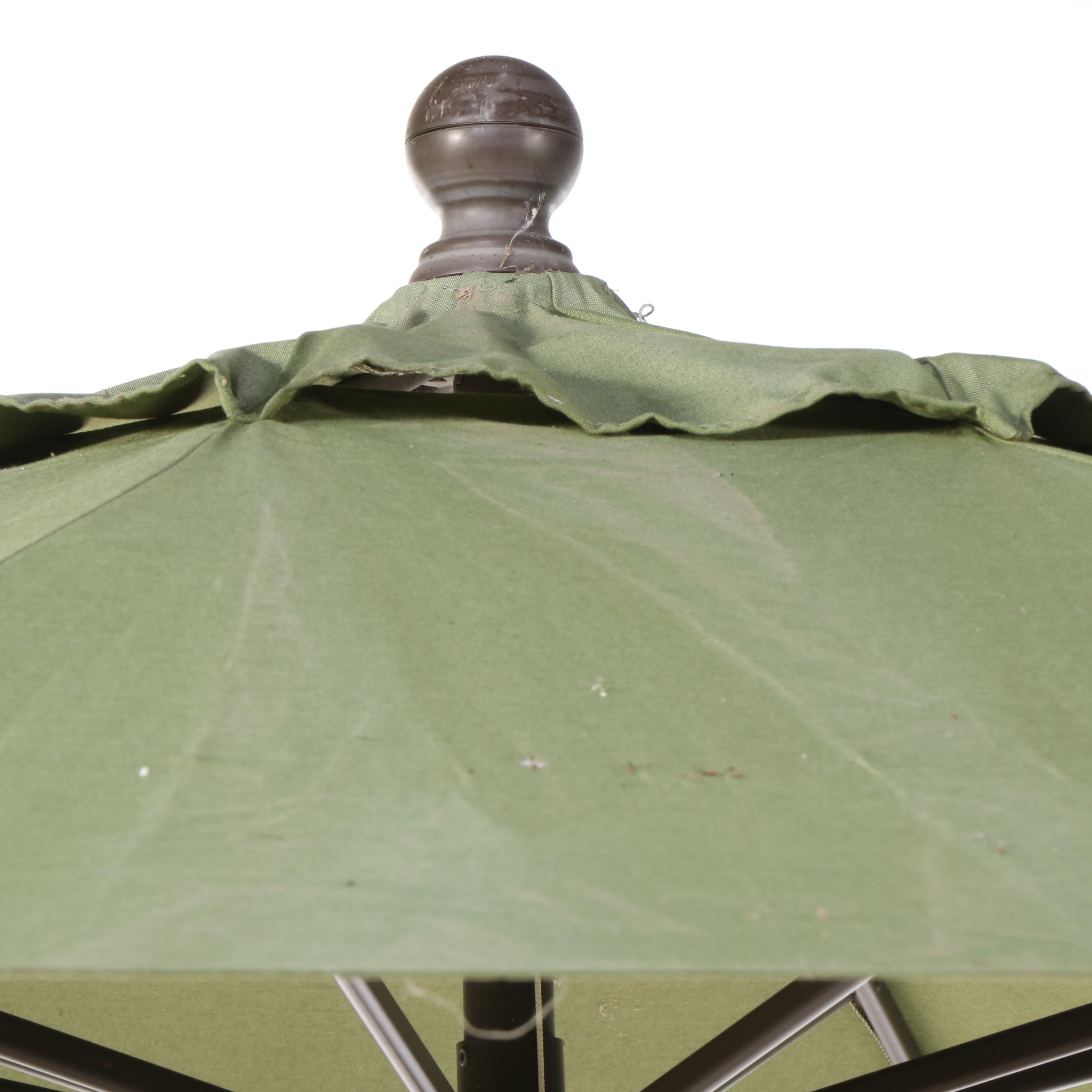 Sunbrella Green Patio Umbrella with Rolling Base