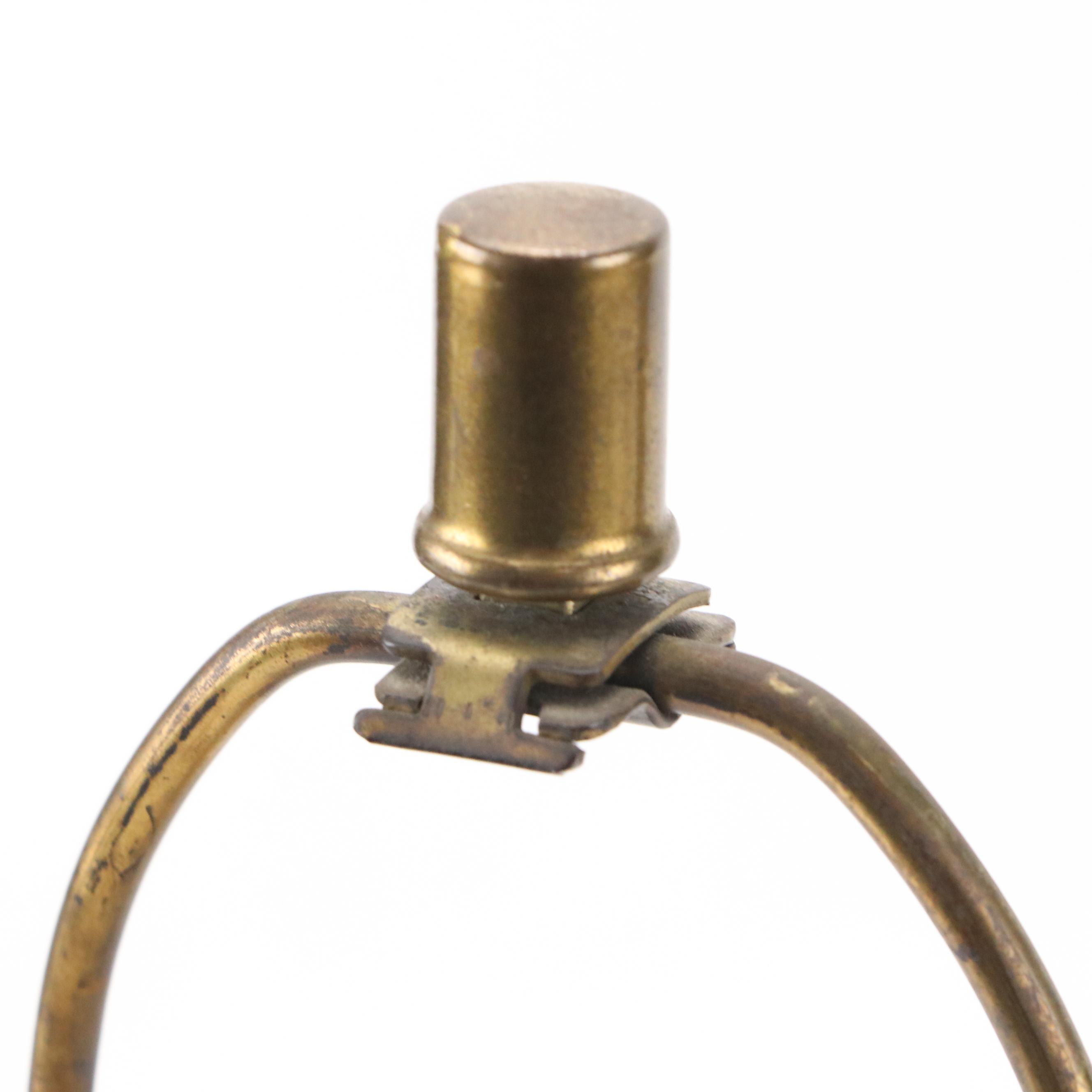 Olive Kooken Textured Brass Orb with Bronzed Feet Table Lamp, Early/Mid-20th C