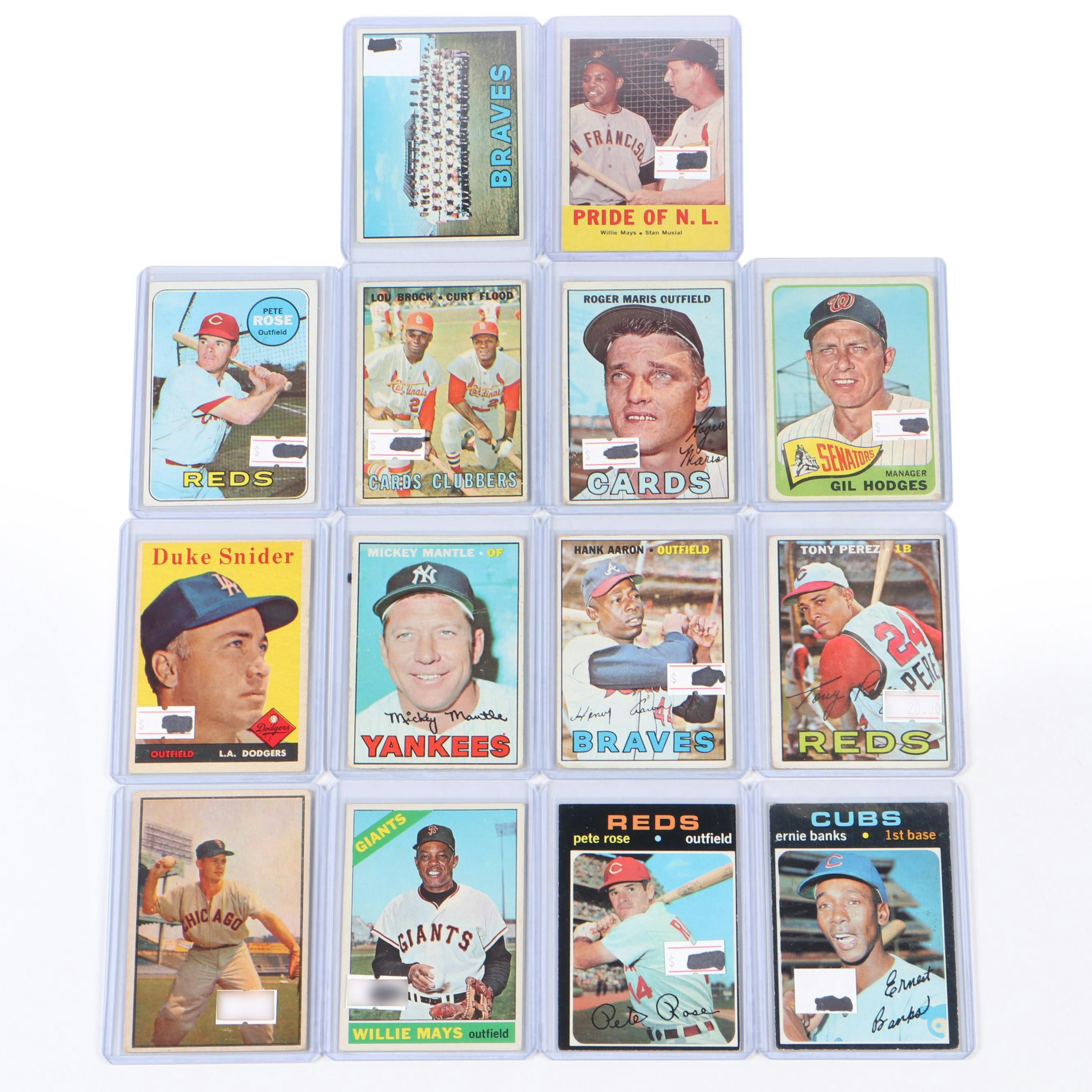 Topps Baseball Cards Featuring Mickey Mantle, Hank Aaron and More, 1950s–1970s