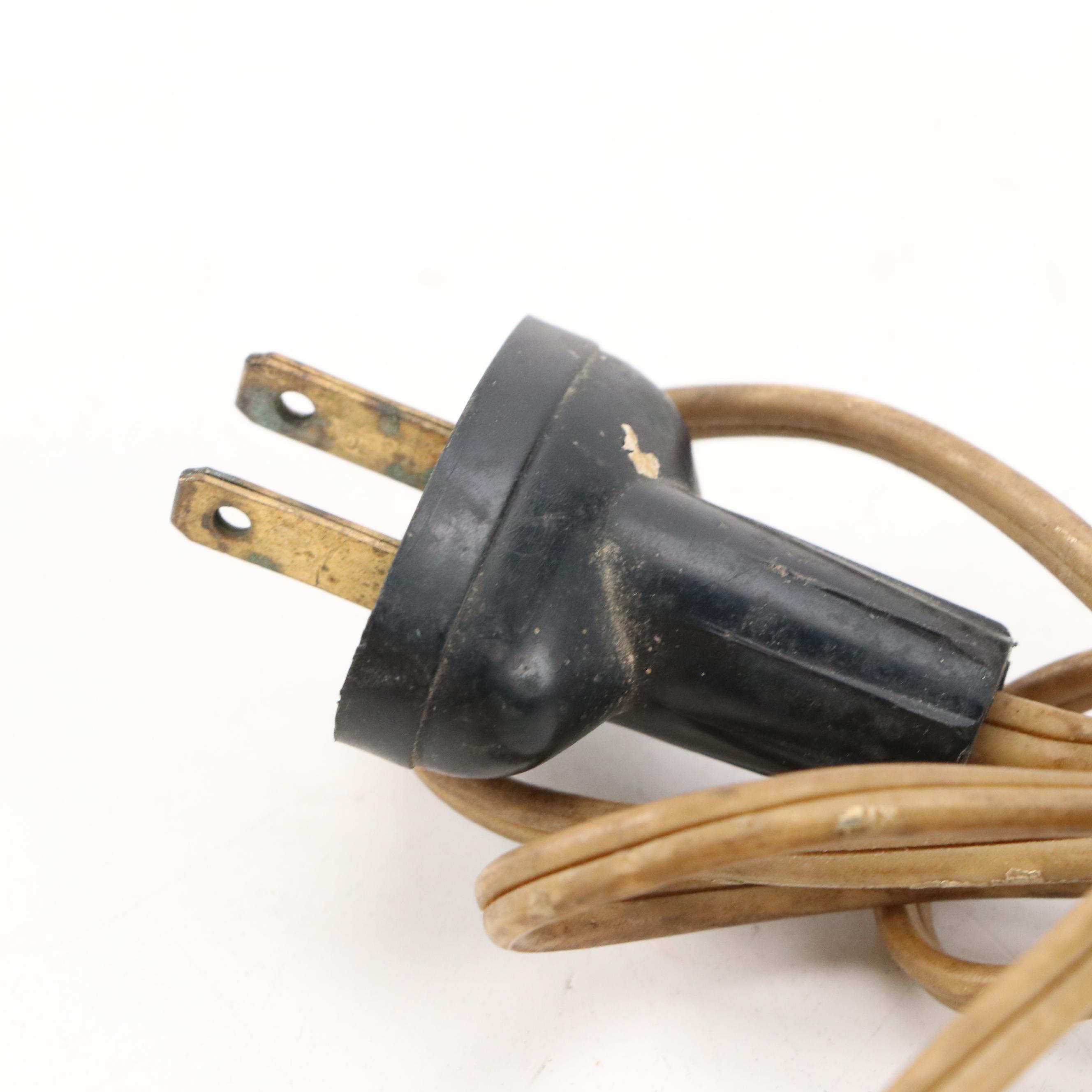 Olive Kooken Textured Brass Orb with Bronzed Feet Table Lamp, Early/Mid-20th C