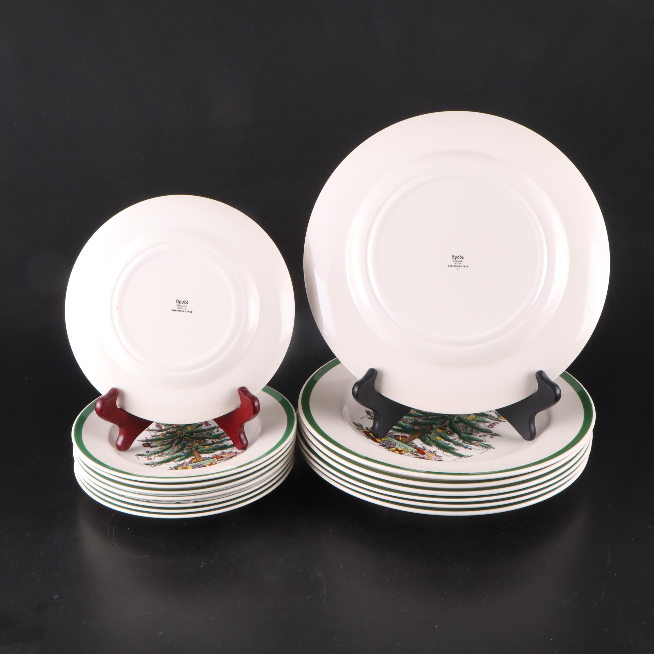 Spode "Christmas Tree" Dinnerware with Other Cheese Board and Coasters