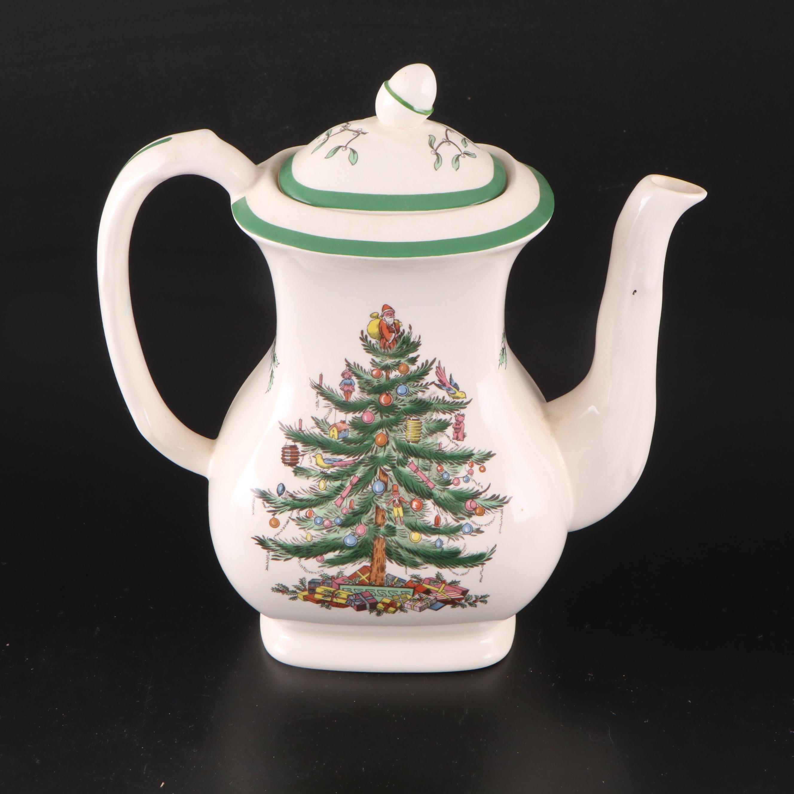Spode "Christmas Tree" Dinnerware with Other Cheese Board and Coasters