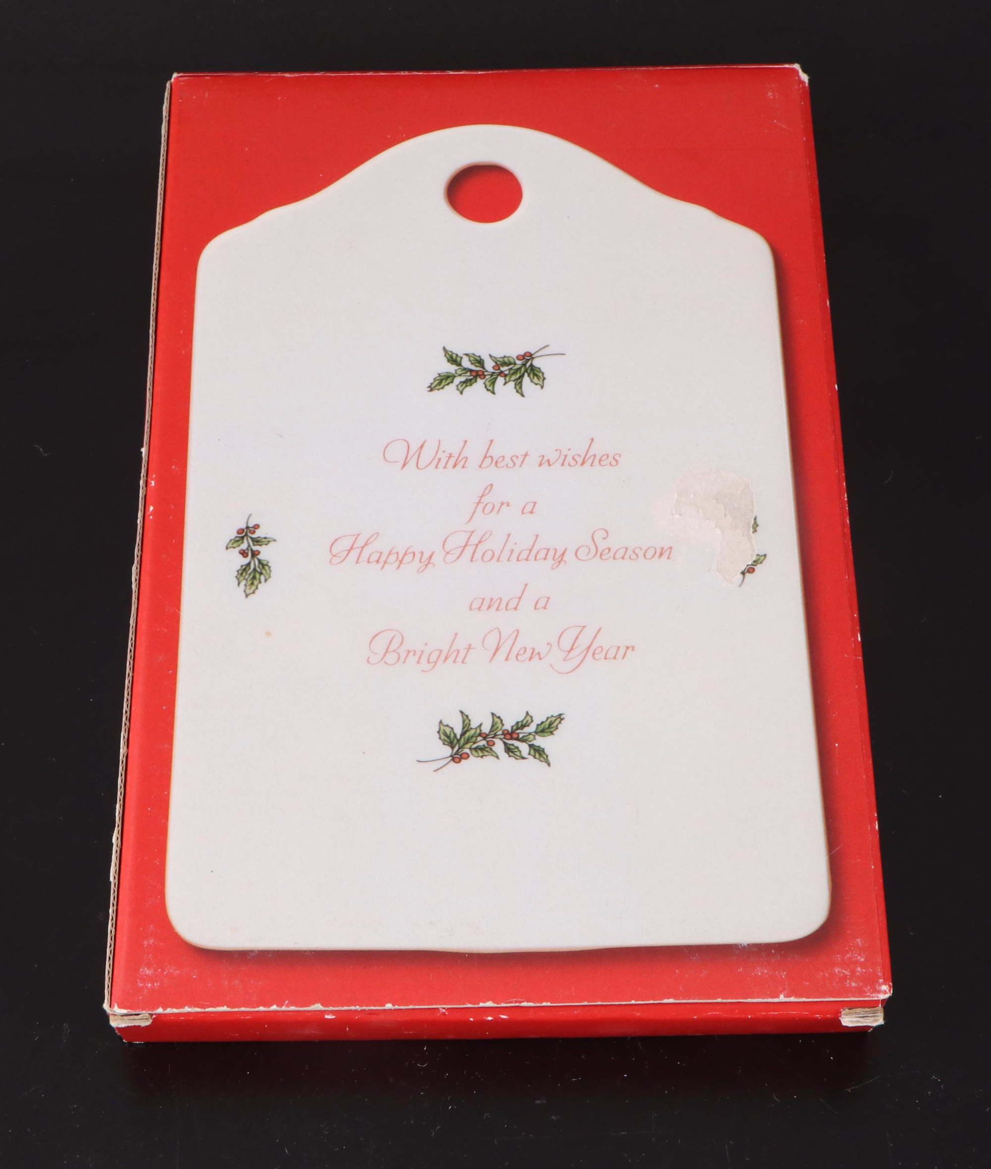 Spode "Christmas Tree" Dinnerware with Other Cheese Board and Coasters