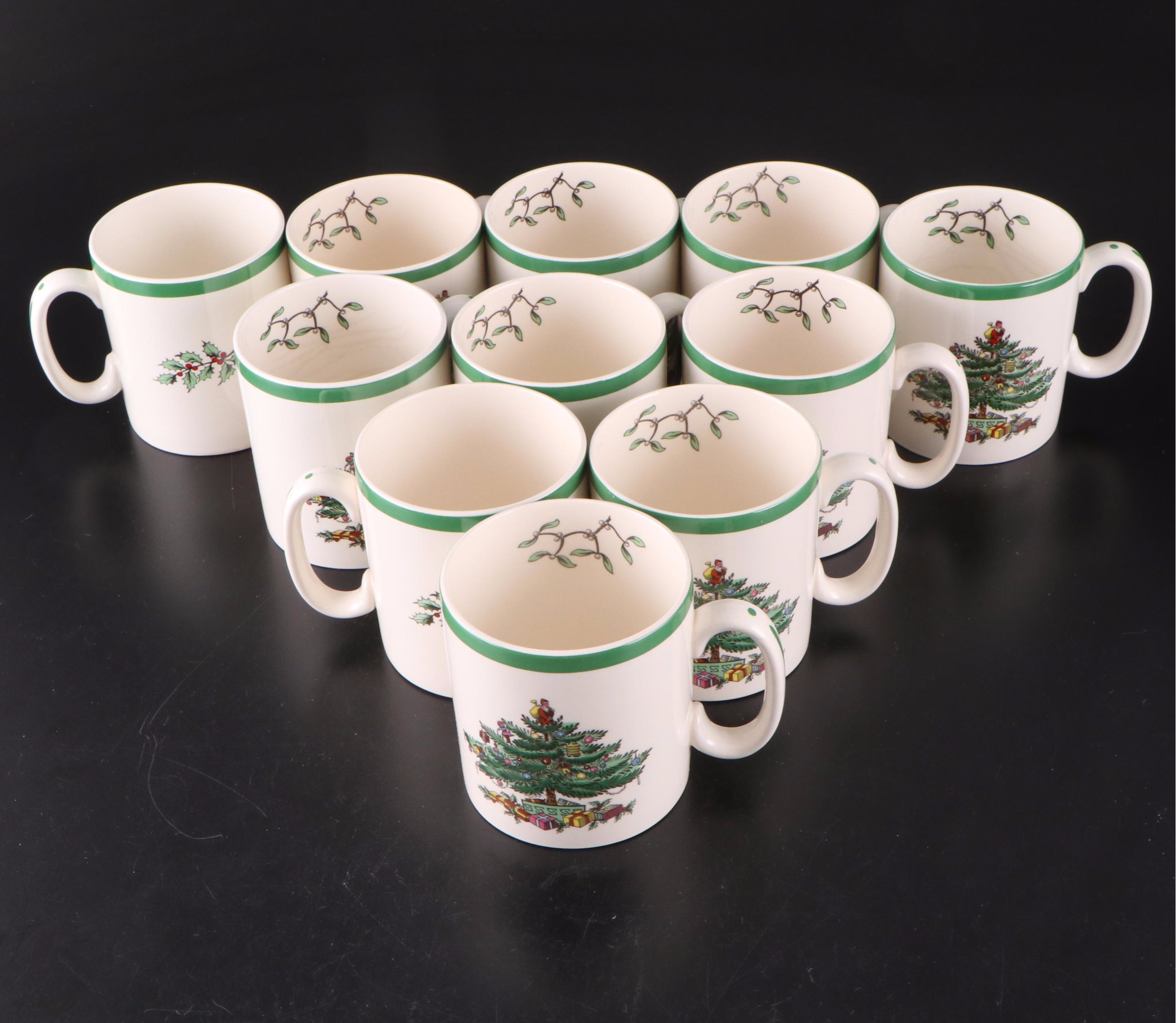 Spode "Christmas Tree" Dinnerware with Other Cheese Board and Coasters