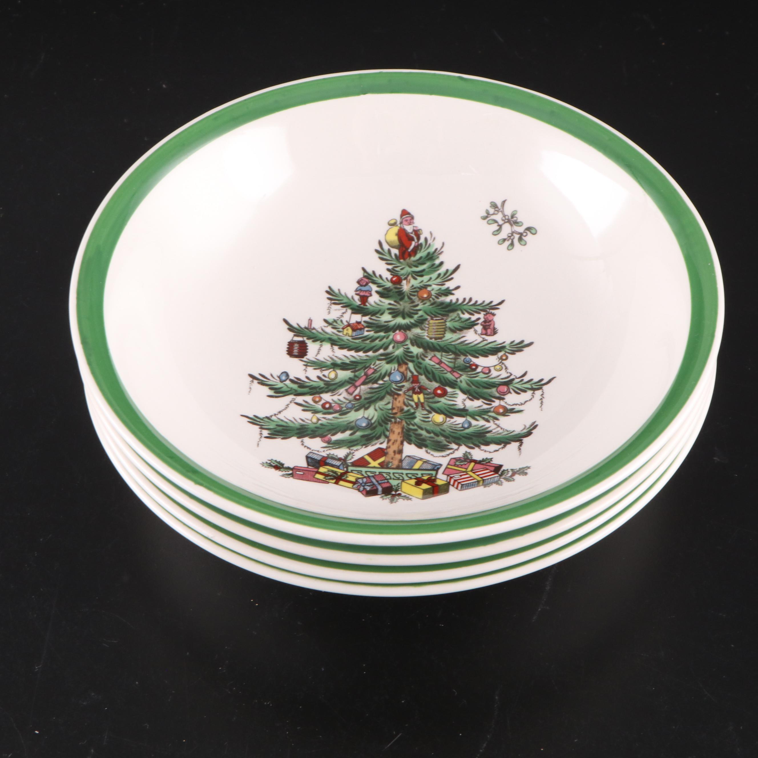 Spode "Christmas Tree" Dinnerware with Other Cheese Board and Coasters