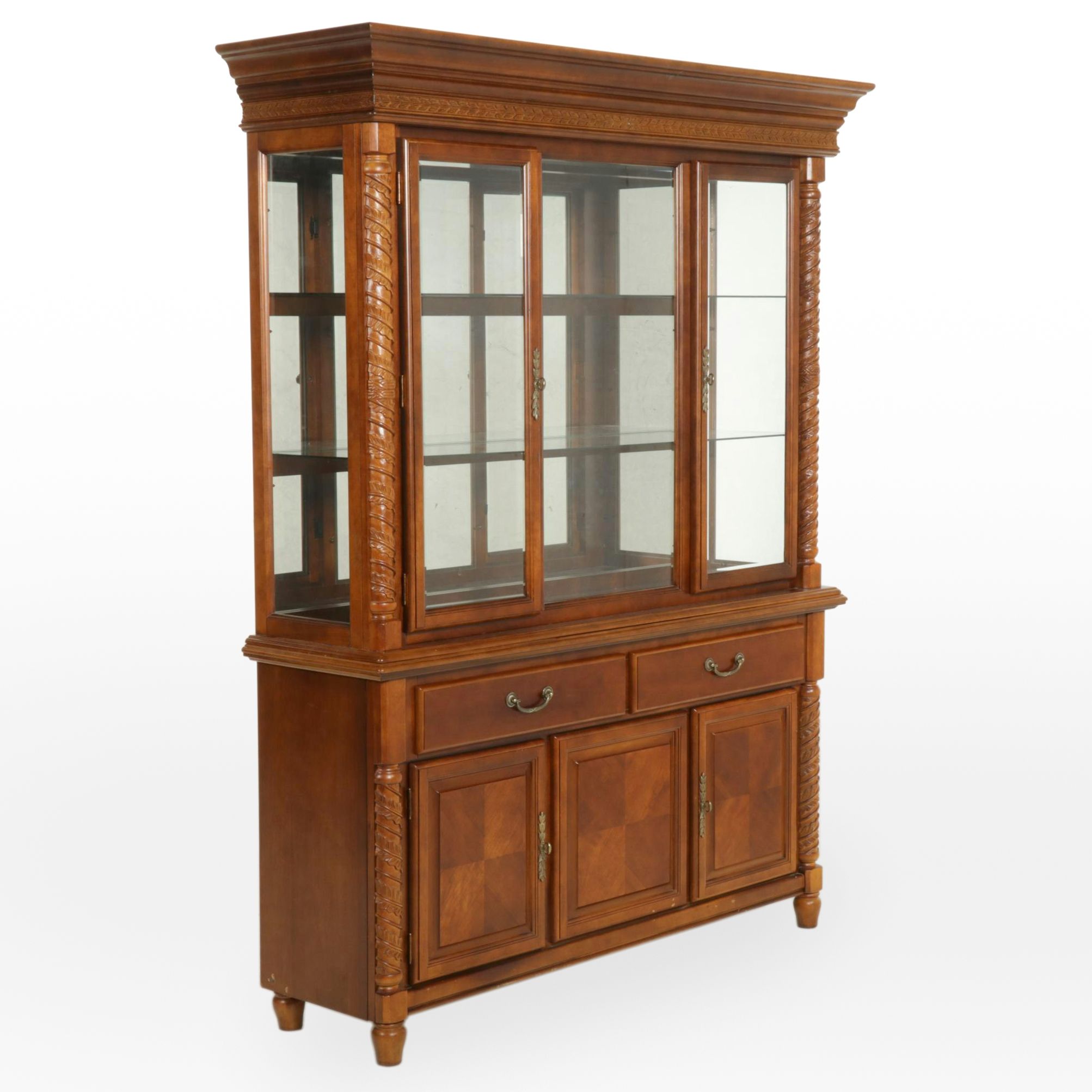 Neoclassical Style Two-Piece Buffet with Foliate Detail