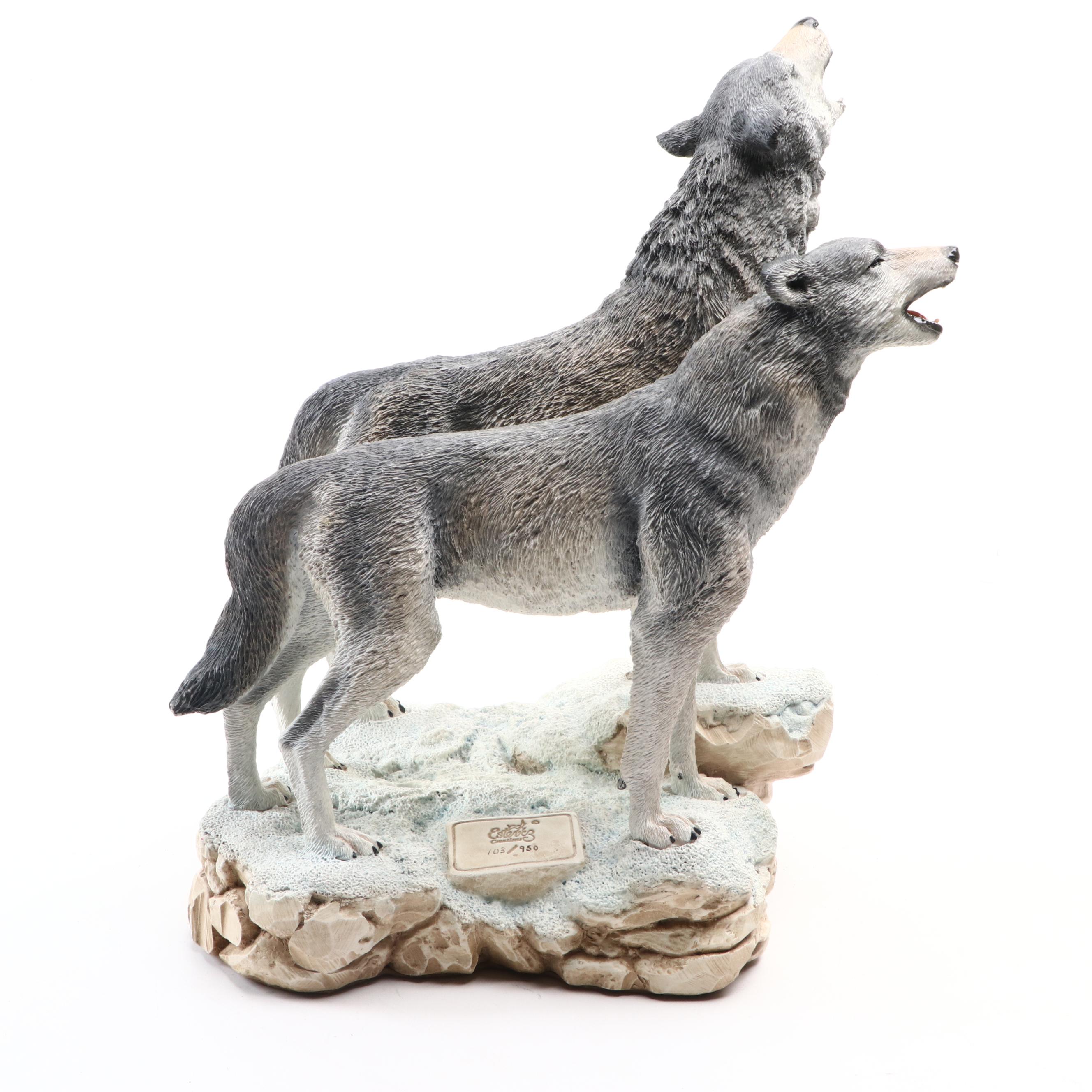 Estevez Creations Limited Edition "Winter Call Wolves" Resin Figurine