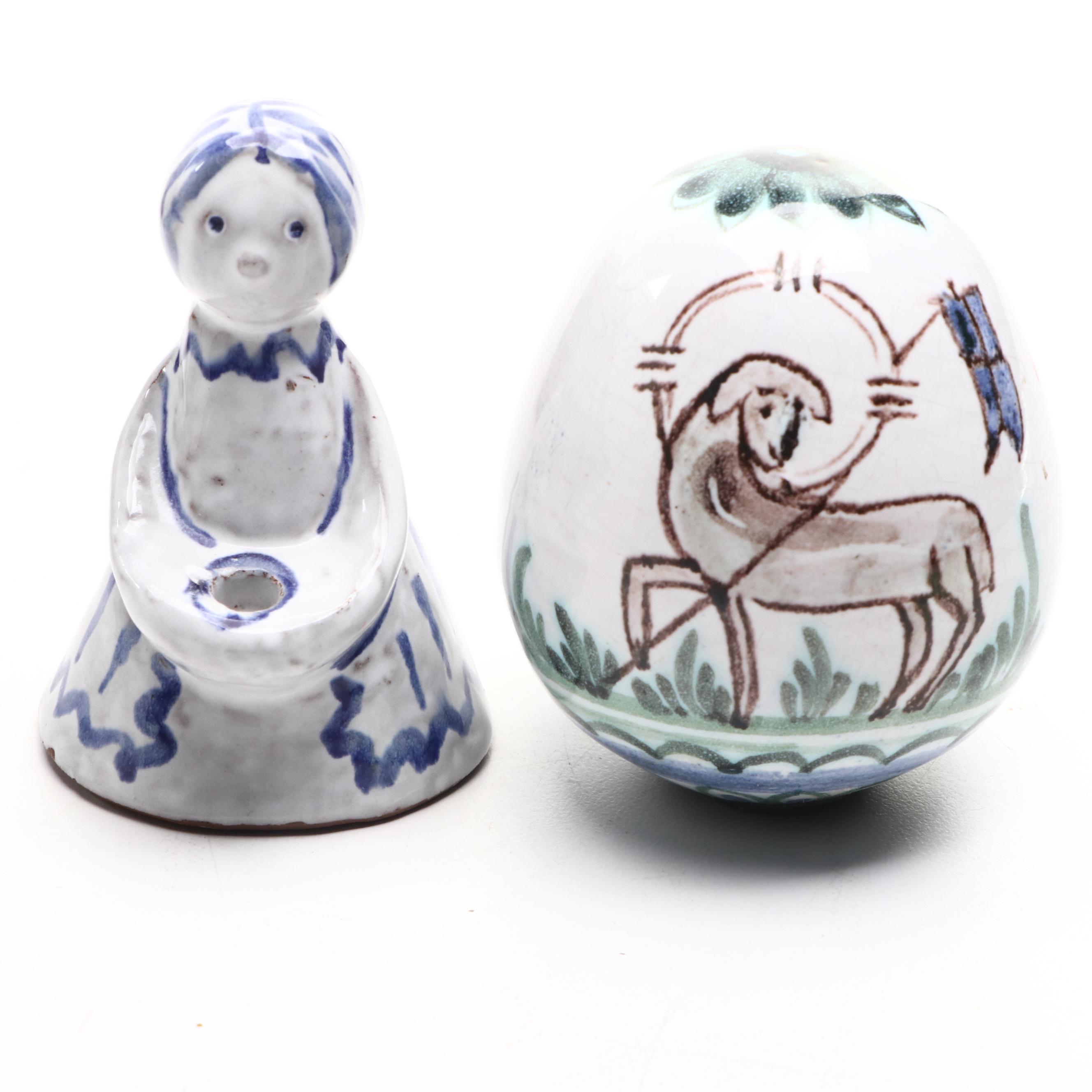 Ceramic Animal Figurines with Planter and Other Decor