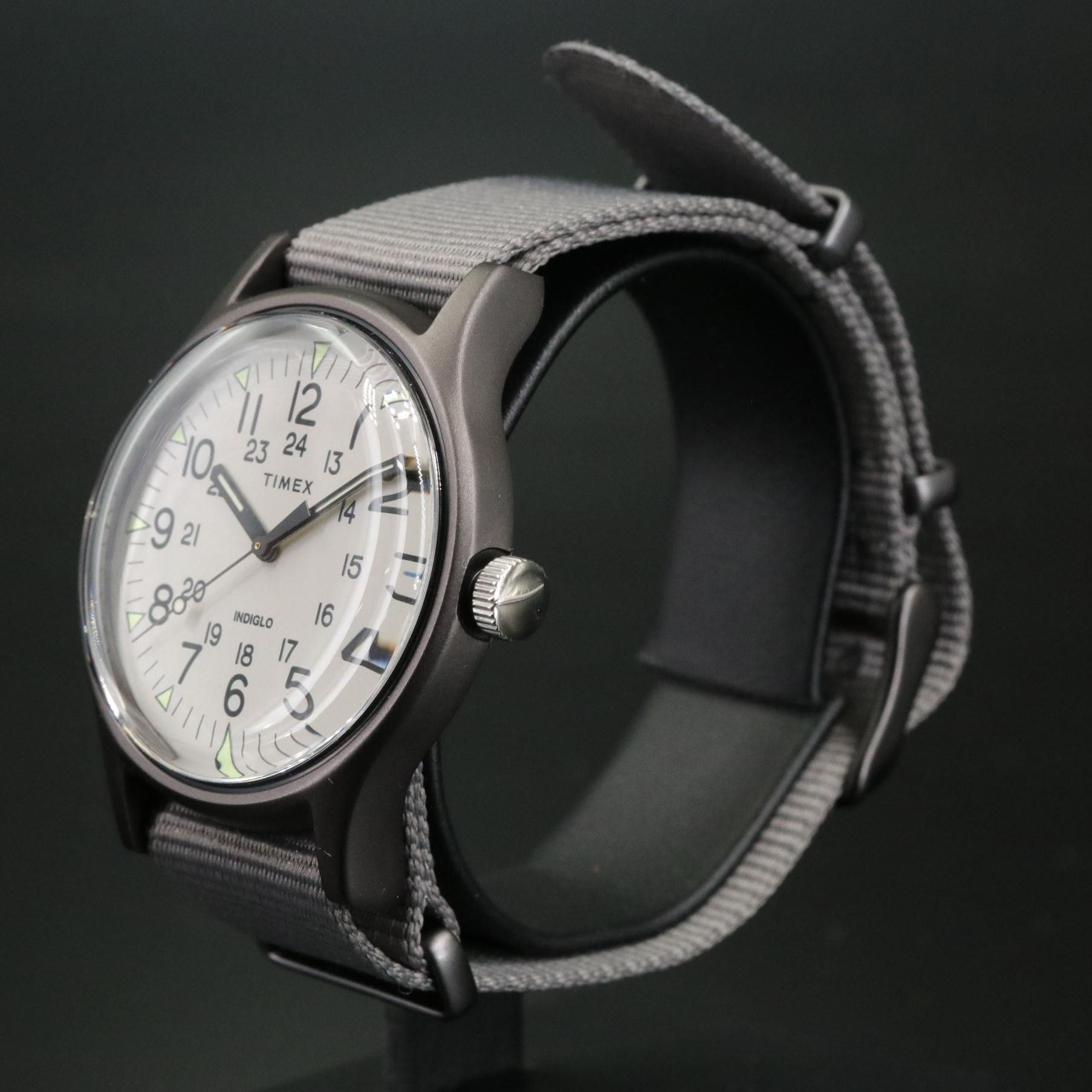 Timex MK1 Aluminum Quartz Watch with Gray Fabric Strap