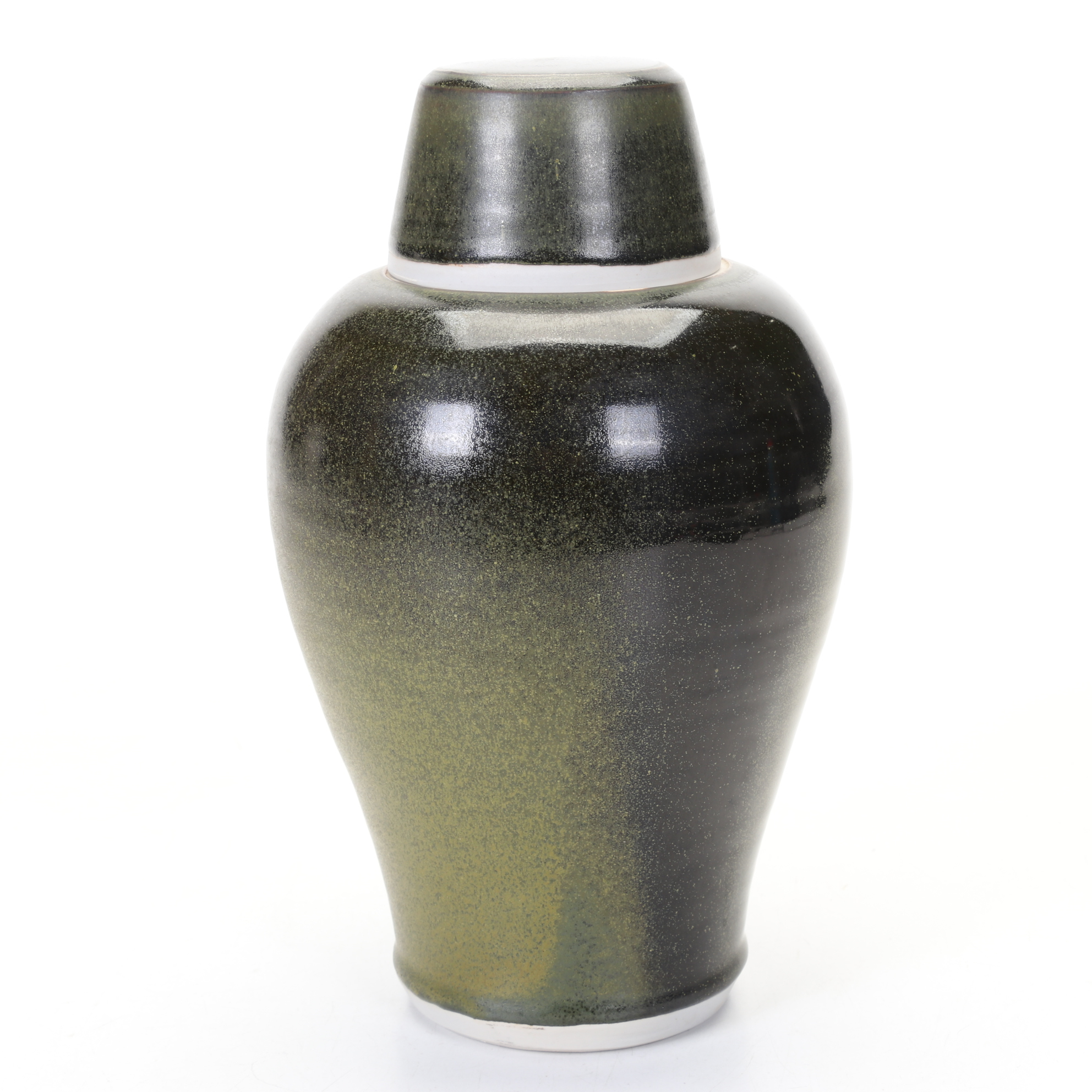 Phillip Gearheart Portsmouth Hand-Thrown Pottery Lidded Jar, 1989