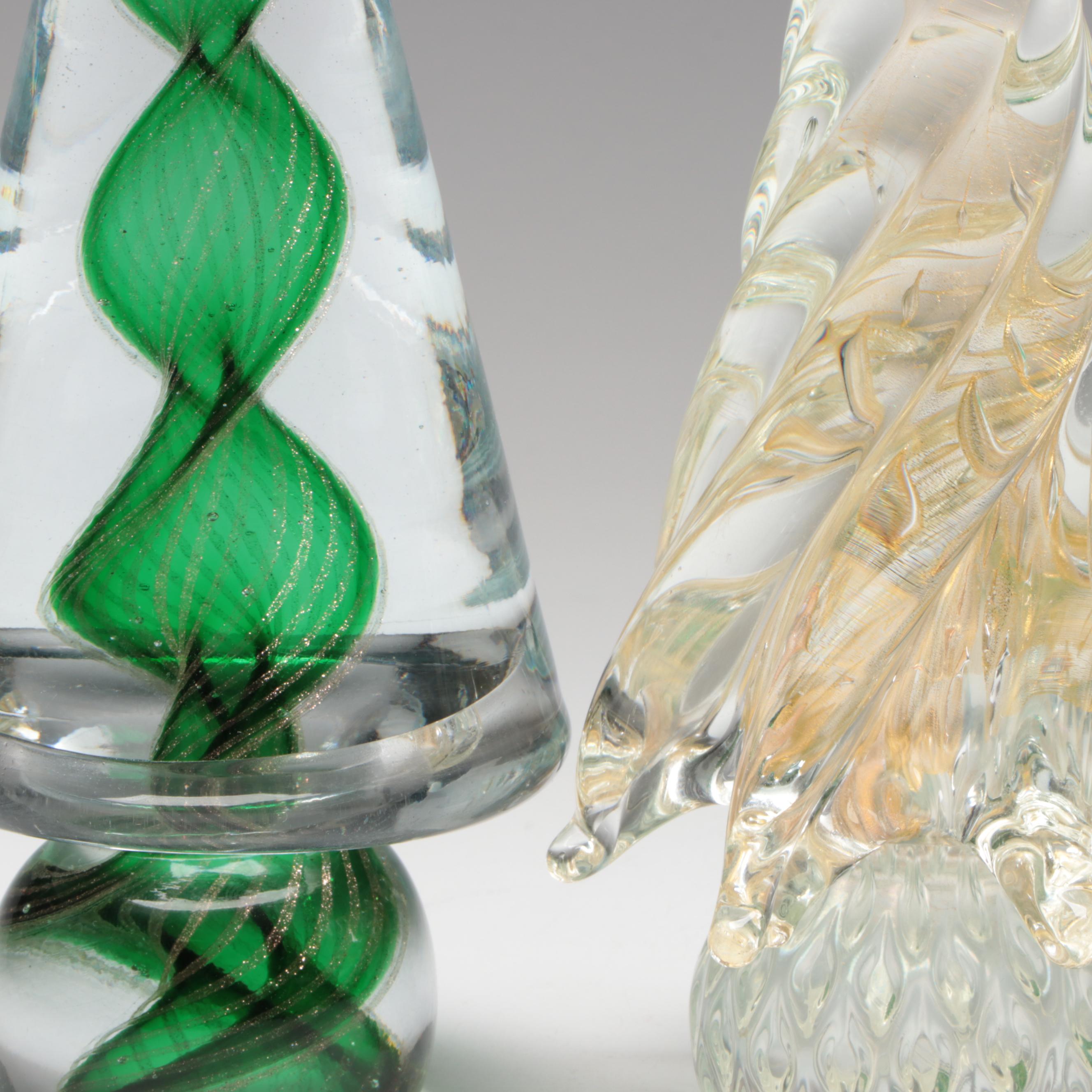Murano Italian Art Glass Christmas Trees