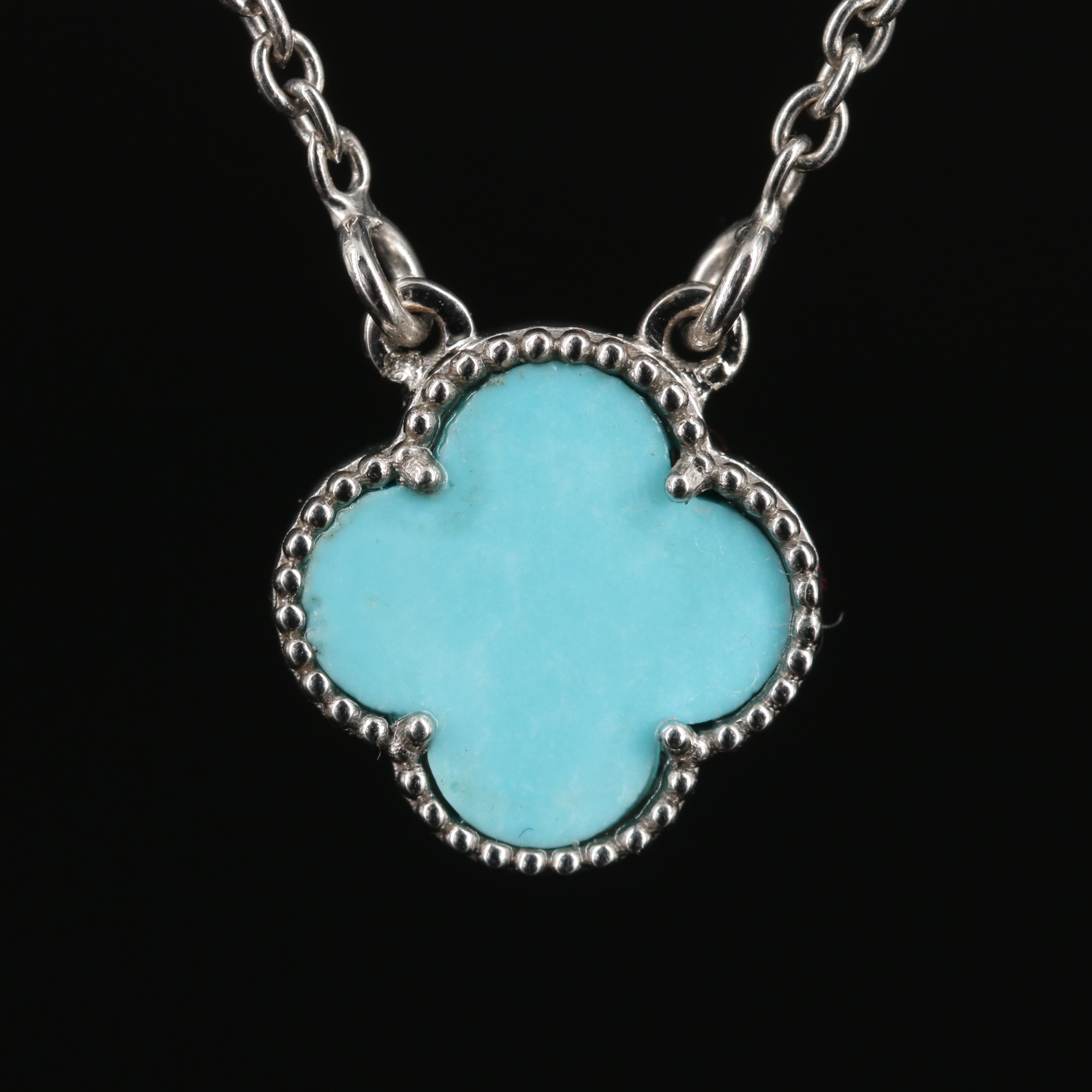 18K Turquoise Quatrefoil Necklace