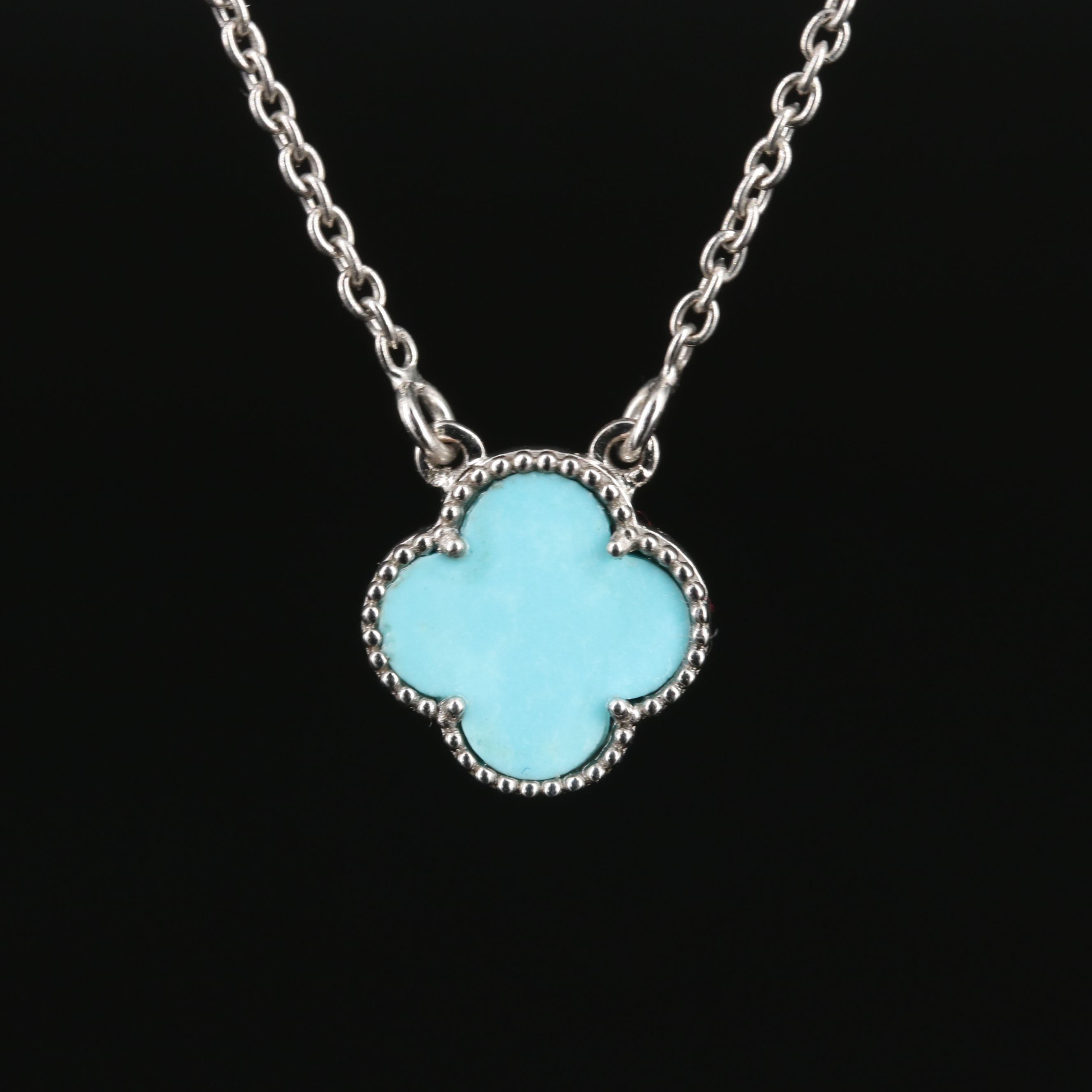18K Turquoise Quatrefoil Necklace