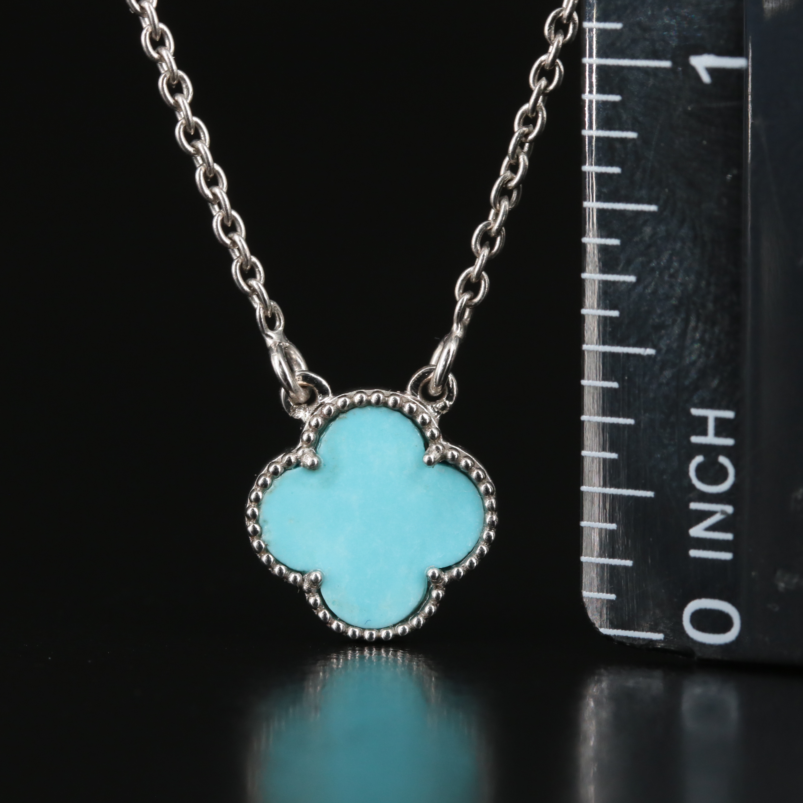 18K Turquoise Quatrefoil Necklace