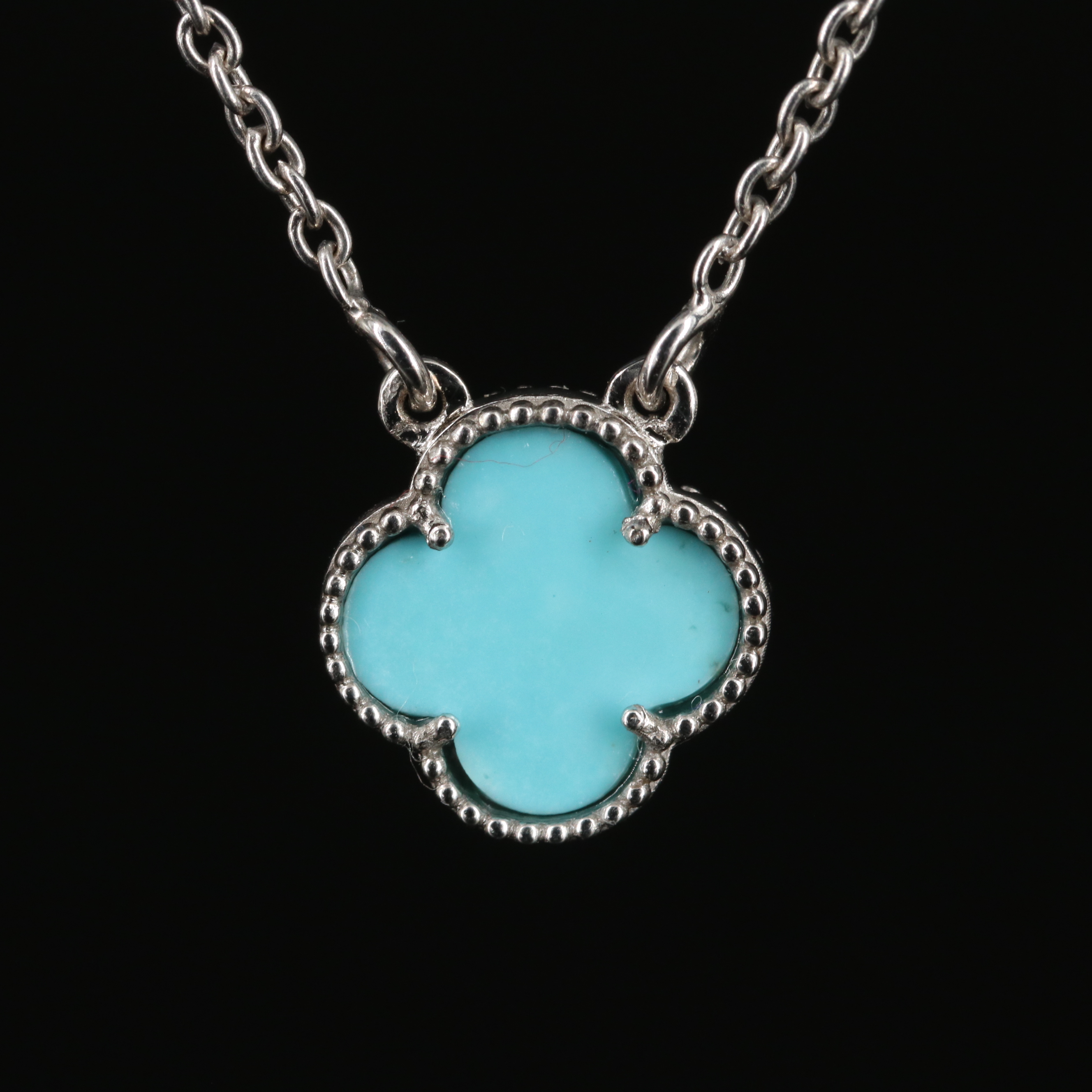 18K Turquoise Quatrefoil Necklace