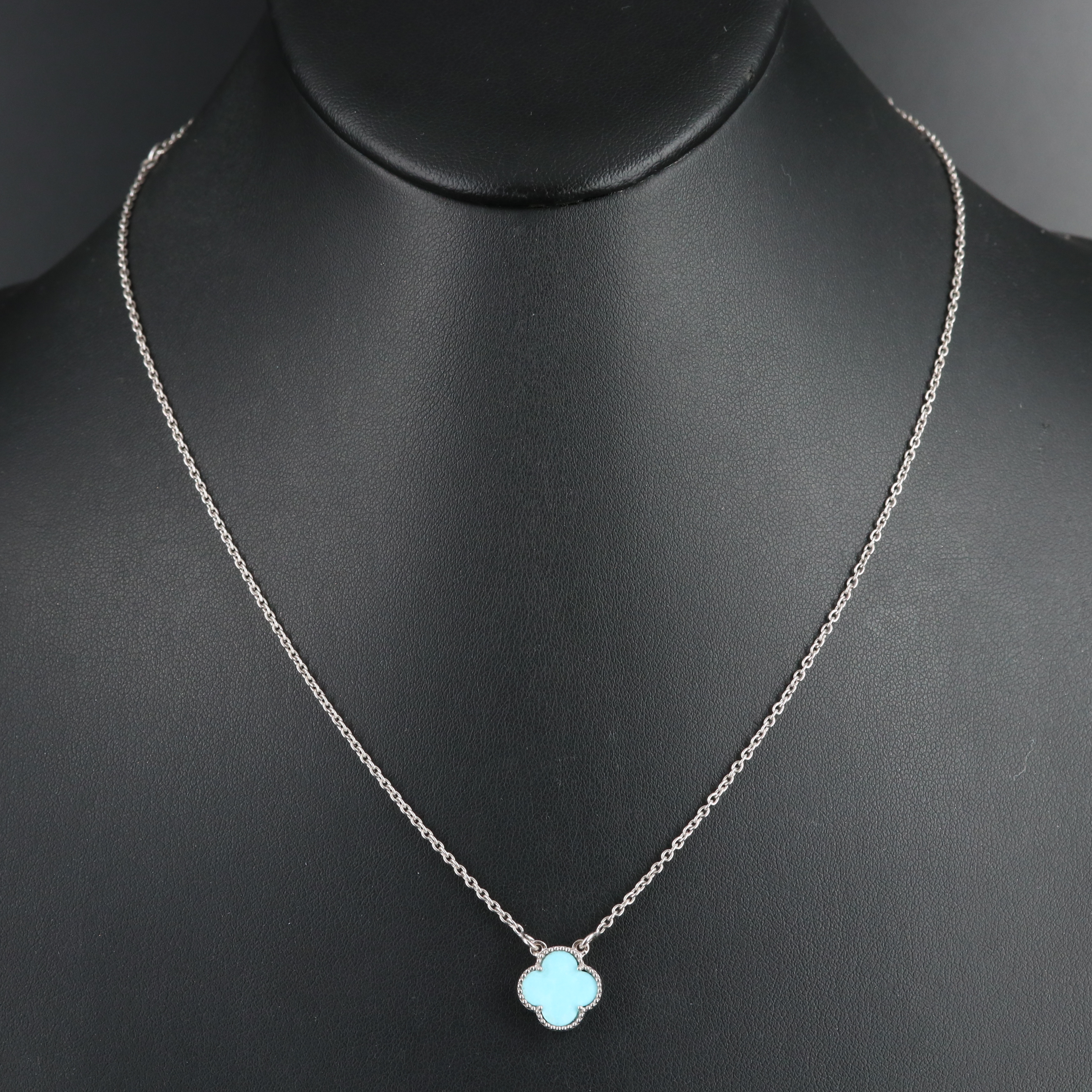 18K Turquoise Quatrefoil Necklace