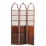 Moroccan Style Hardwood Three-Panel Folding Screen