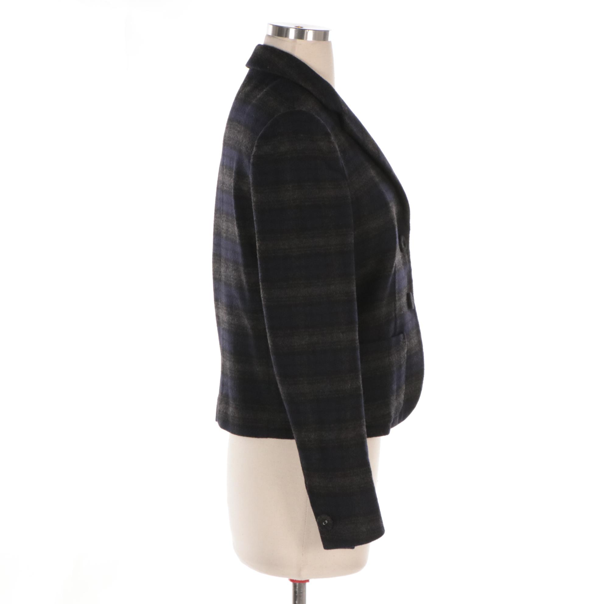 Prada Plaid Wool Blend Jacket