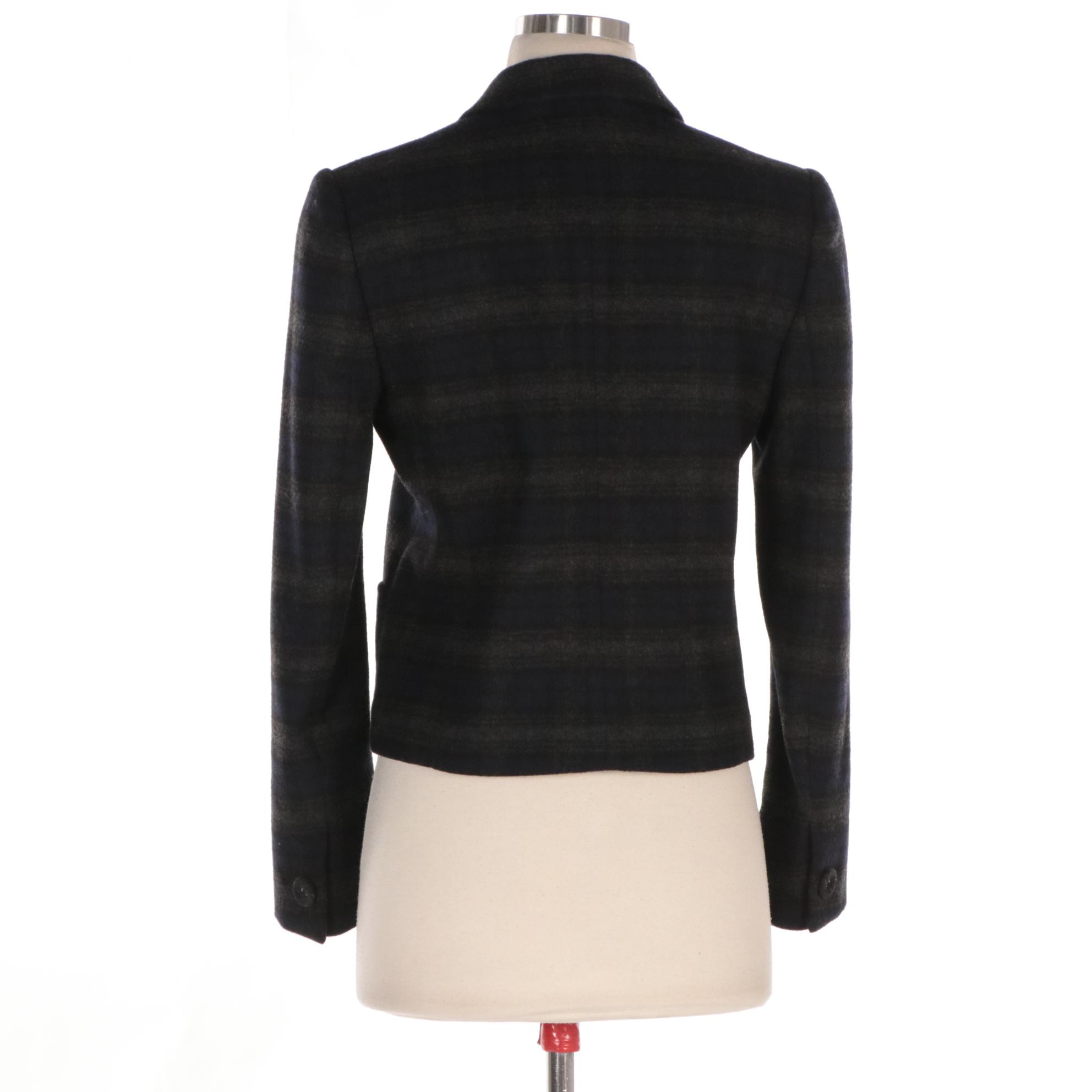 Prada Plaid Wool Blend Jacket