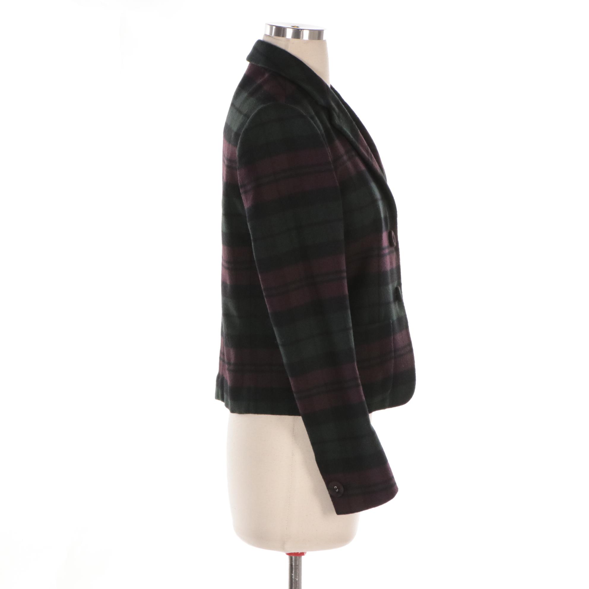 Prada Plaid Wool Blend Jacket