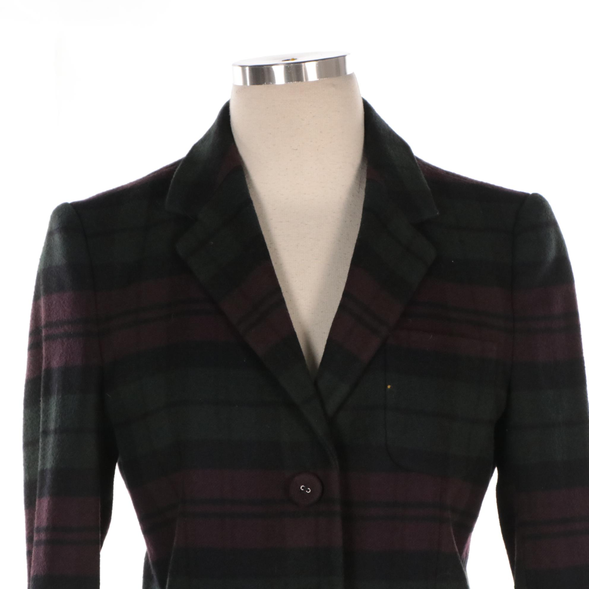 Prada Plaid Wool Blend Jacket
