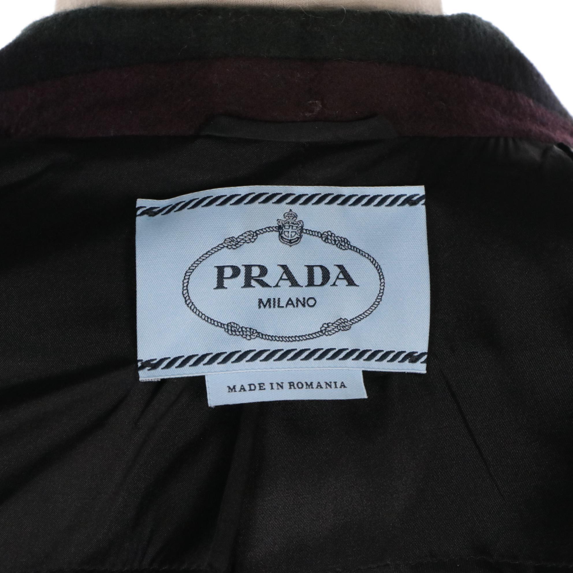 Prada Plaid Wool Blend Jacket