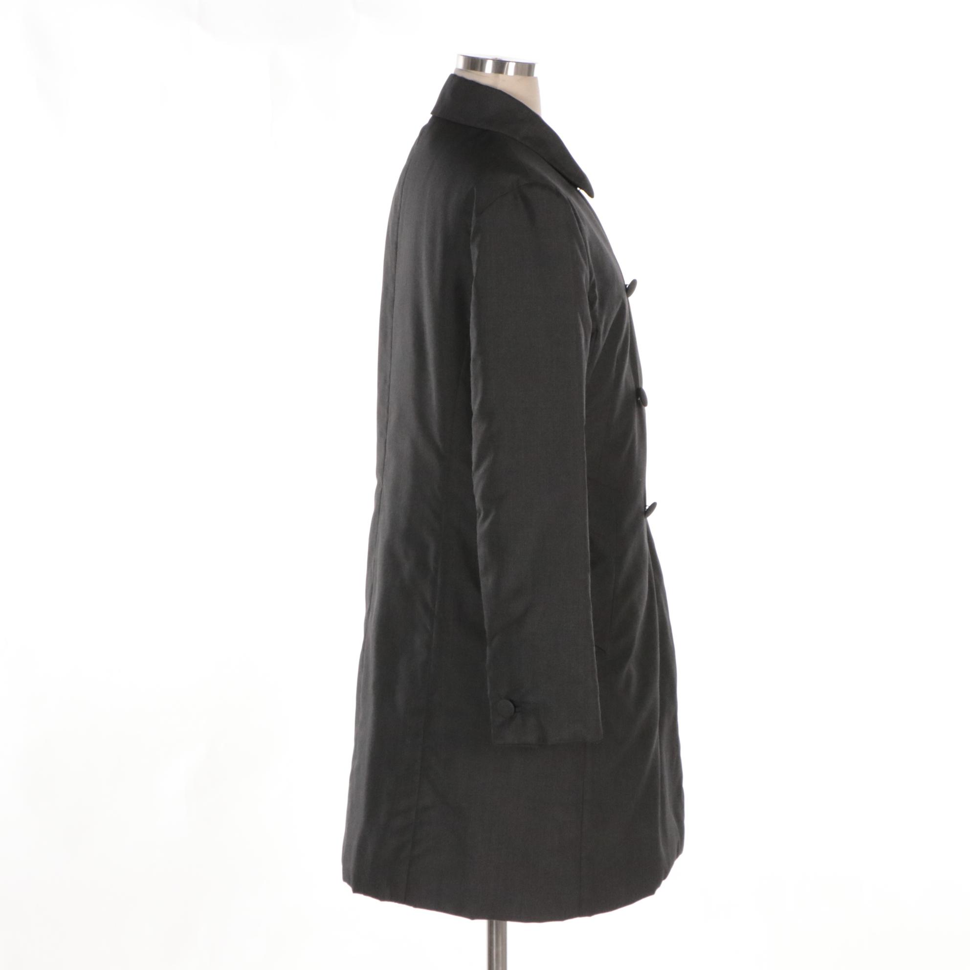 Prada Silk Double-Breasted Insulated Coat