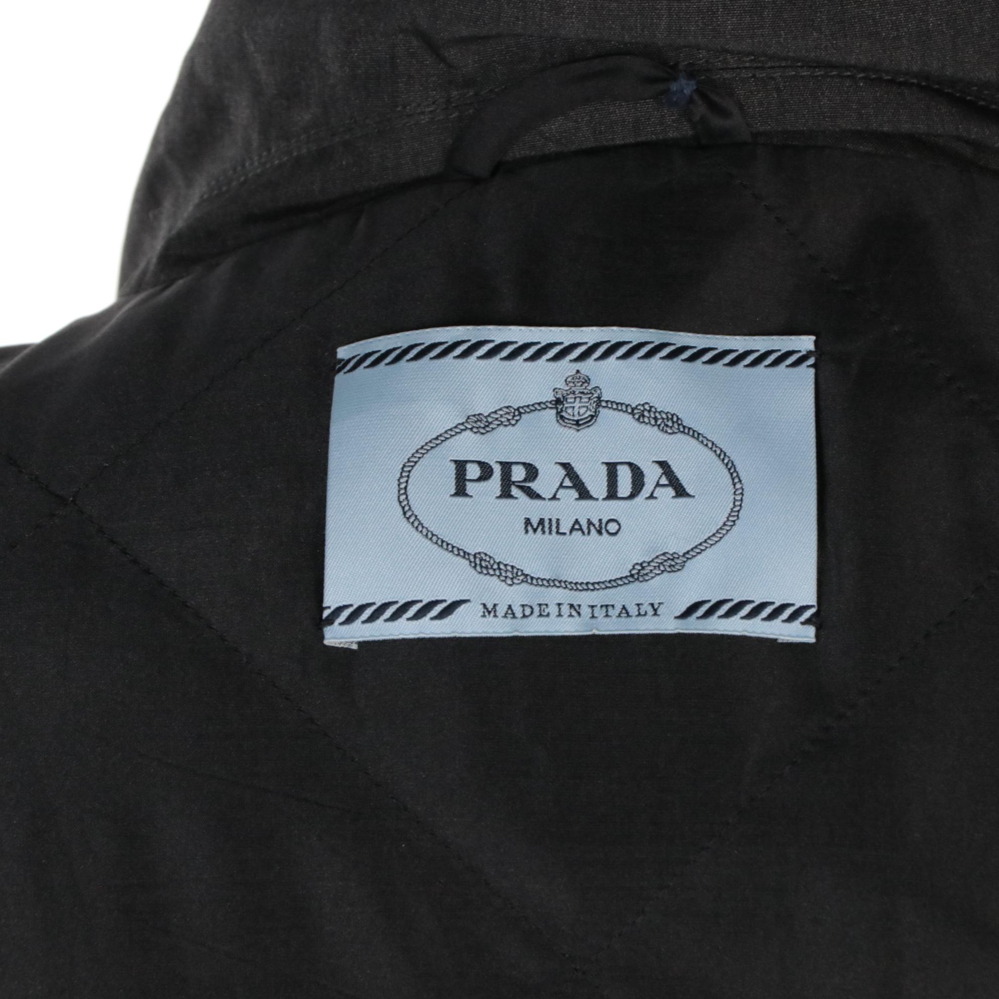 Prada Silk Double-Breasted Insulated Coat