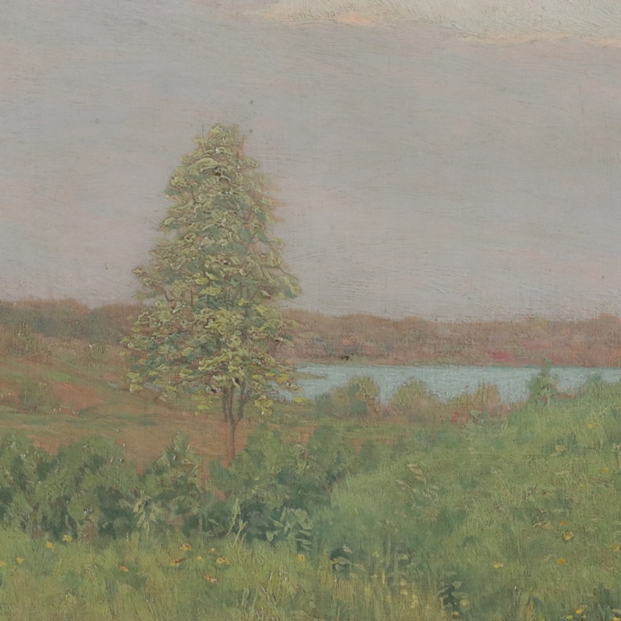 William Anderson Coffin Bucolic Landscape Oil Painting