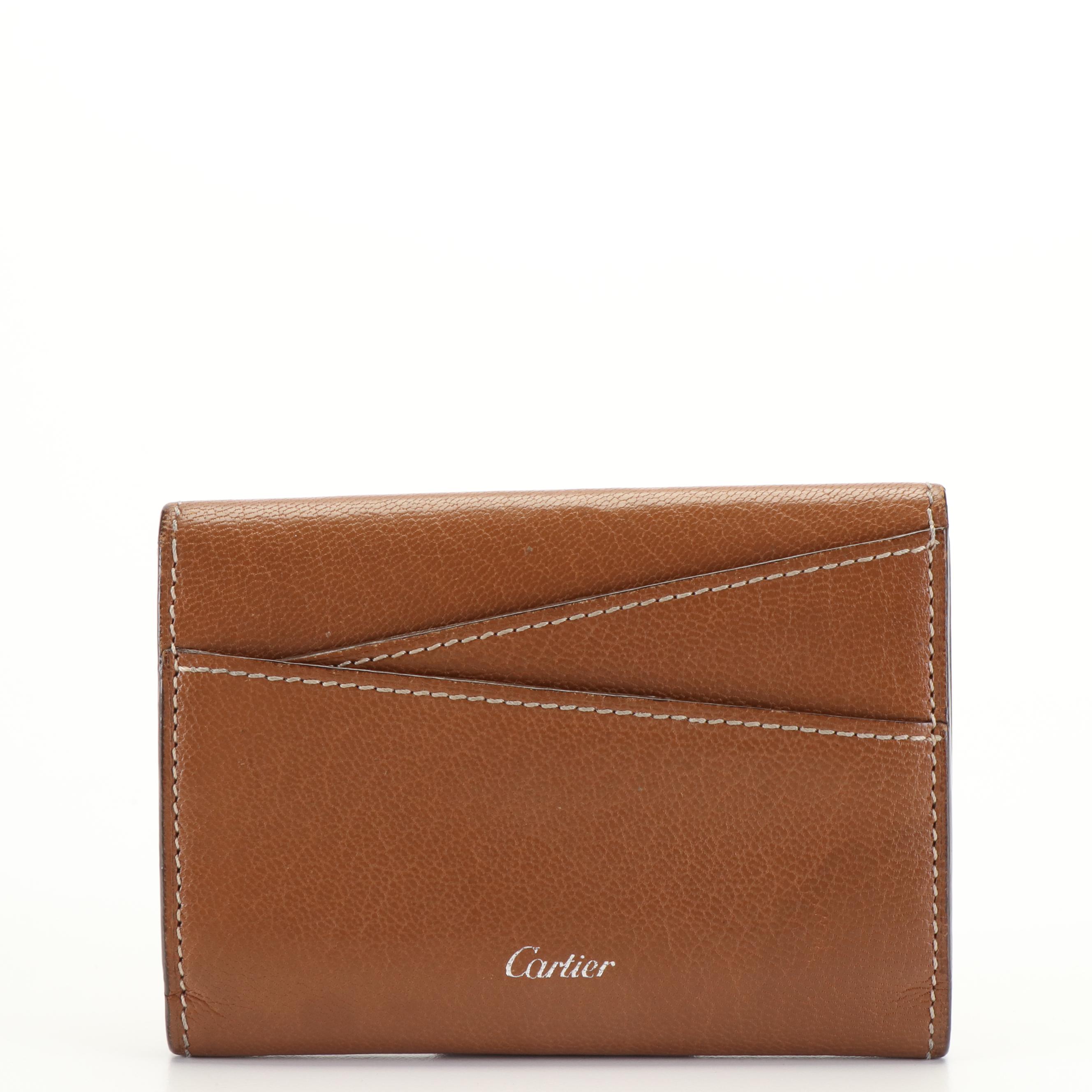 Cartier Credit Card Holder in Brown Goat Skin Leather