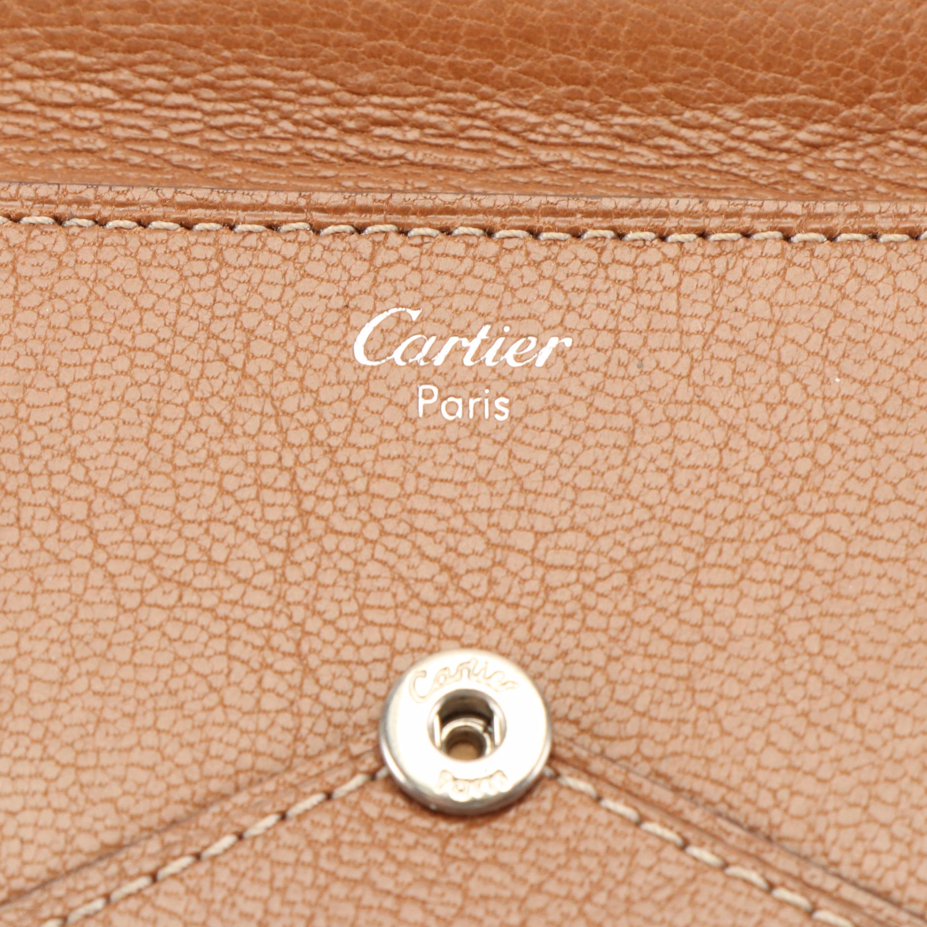 Cartier Credit Card Holder in Brown Goat Skin Leather